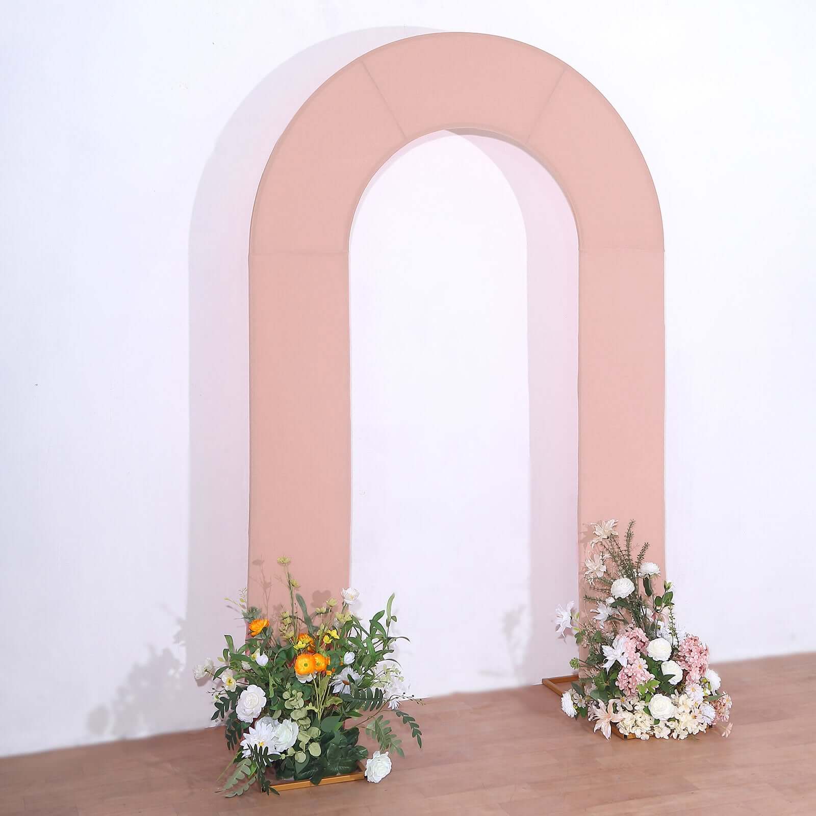 Hot Sale! 8ft Dusty Rose Spandex U-Shaped Fitted Slipcover for Wedding Arch Backdrop