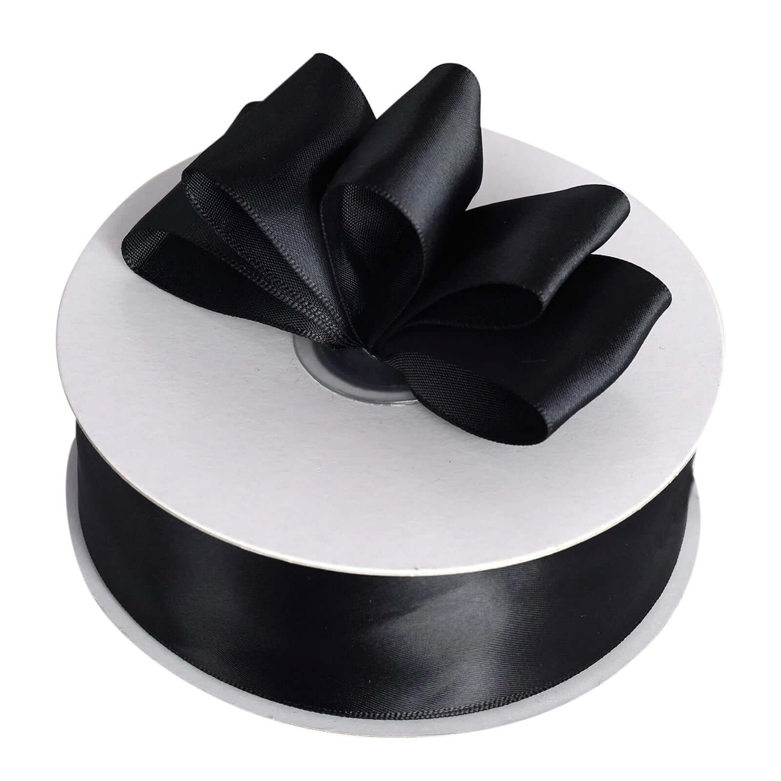 Hot! 50 Yards 1.5" Black Single - Face Decorative Satin Ribbon