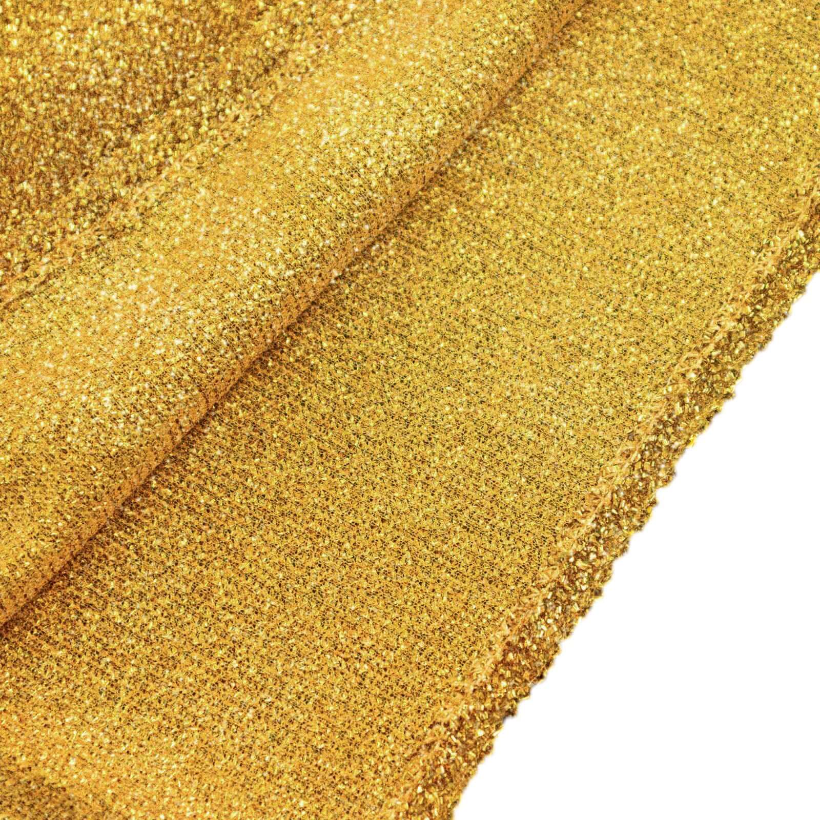 4-Piece Gold Shimmer Tinsel Chiara Wedding Arch Covers for Half Moon Stands (2.5ft - 7ft)