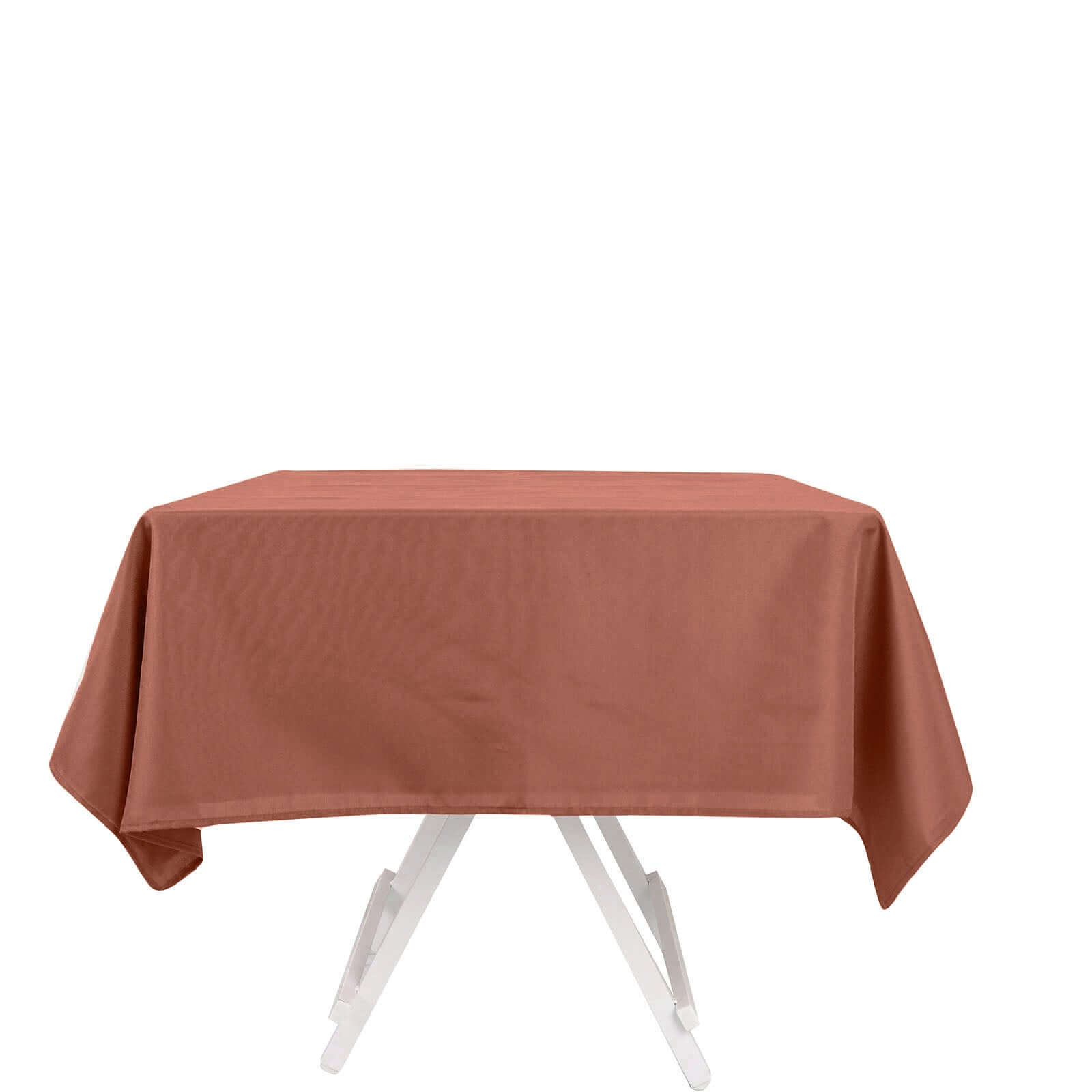Wrinkle-Resistant & Durable 54x54 Polyester Square Terracotta (Rust) Tablecloth