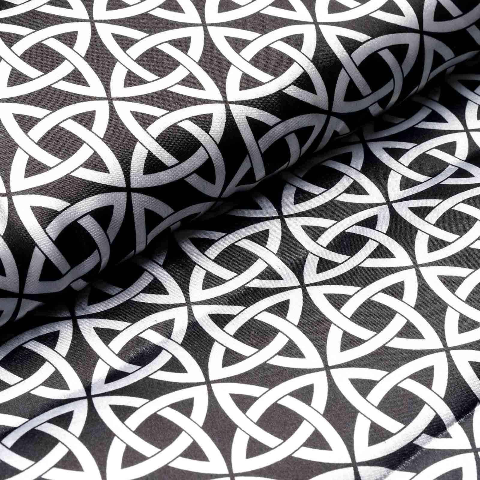 Hot! 54"x10 Yards Black & White Zen Satin Fabric Bolt for DIY Crafts