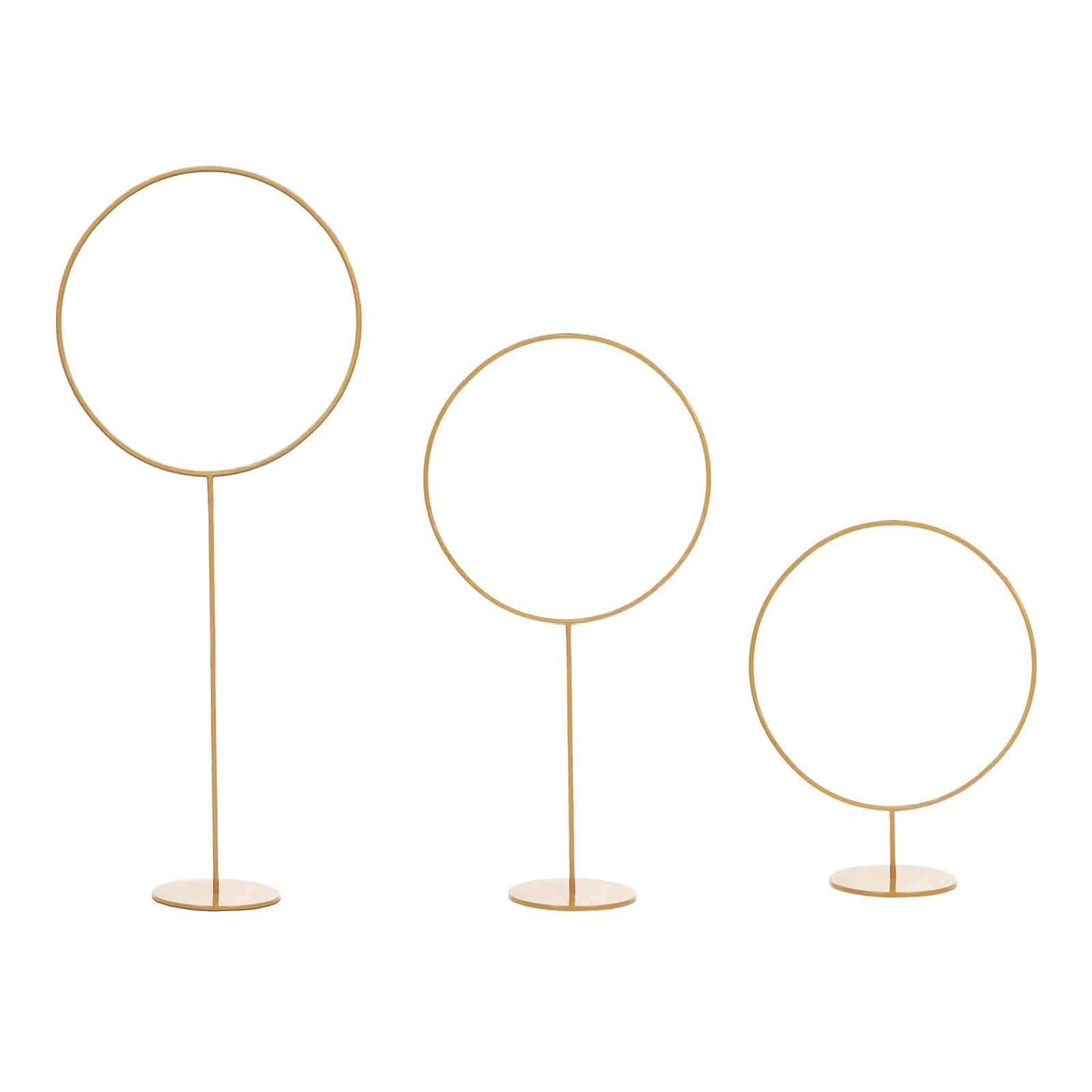 Adjustable Height 7ft Gold Metal Balloon Column with Hoop Flower Pillar Stand, Ideal for Table Centerpiece