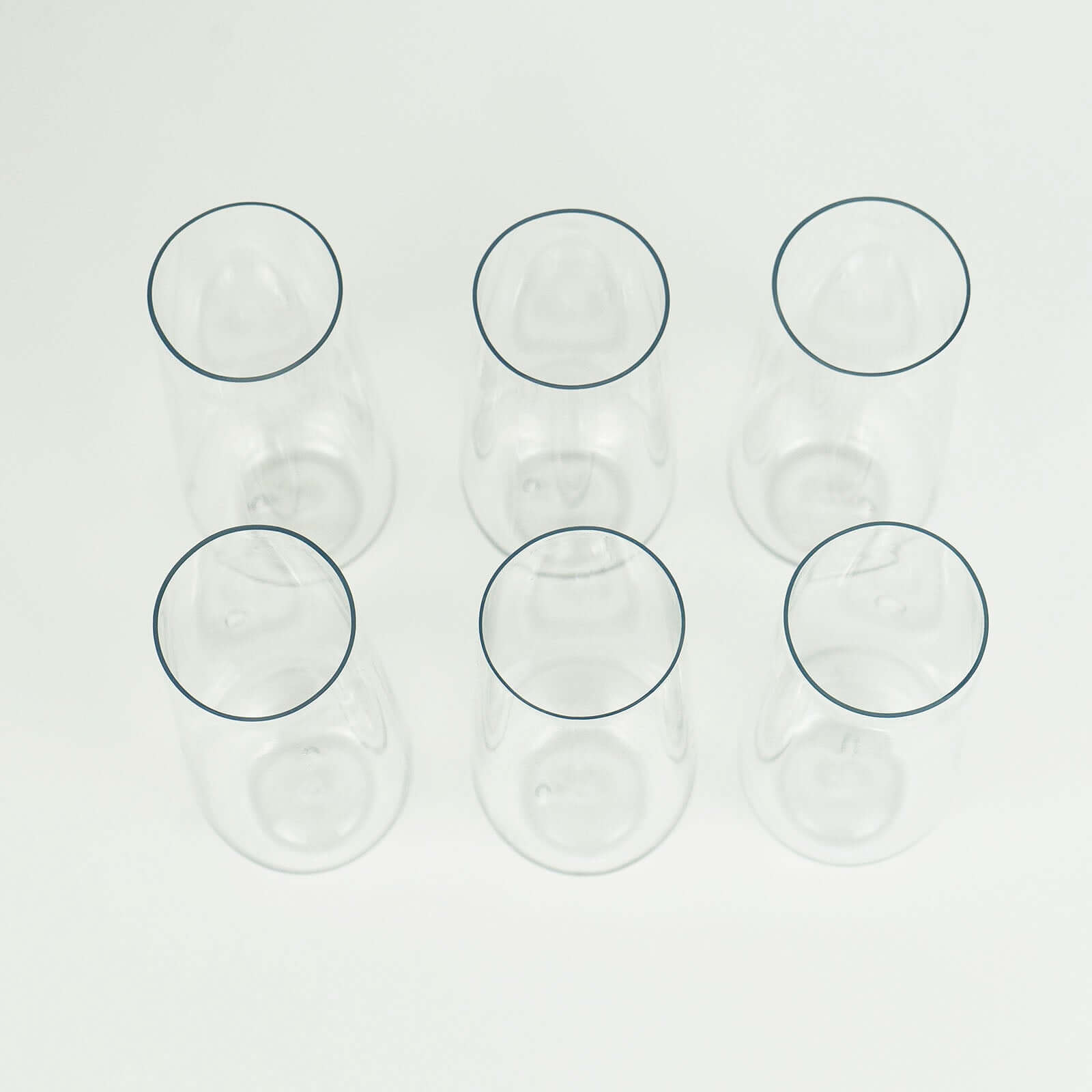 6-Piece Set of Reusable 9oz Clear Plastic Stemless Champagne Flutes - Perfect for All Occasions