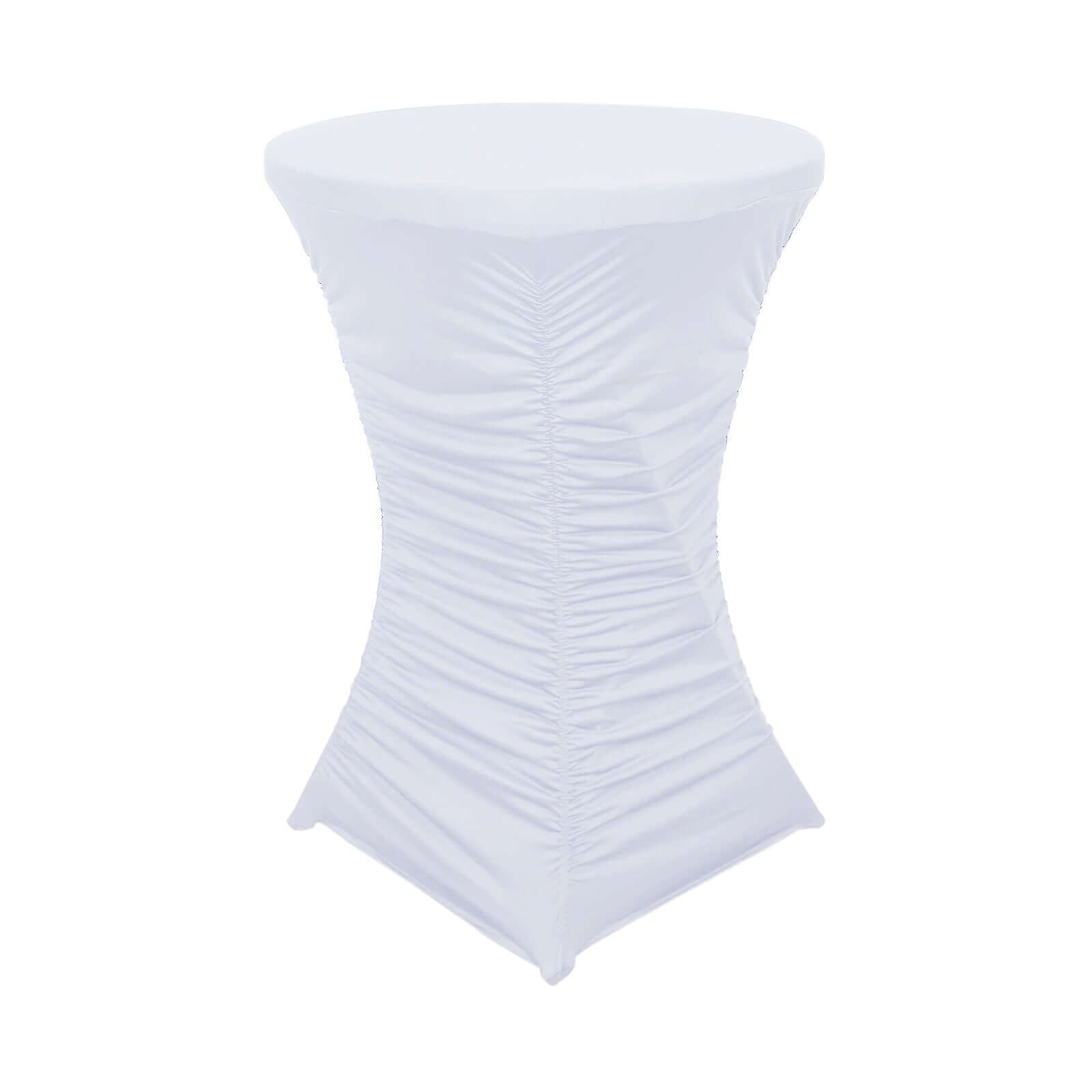 White Ruched Pleated Heavy - Duty Spandex Stretch Cover for 32