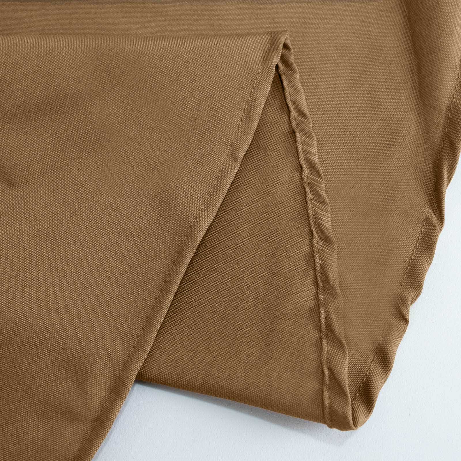 Taupe 90-Inch Polyester Round Tablecloth: Stain & Wrinkle-Resistant