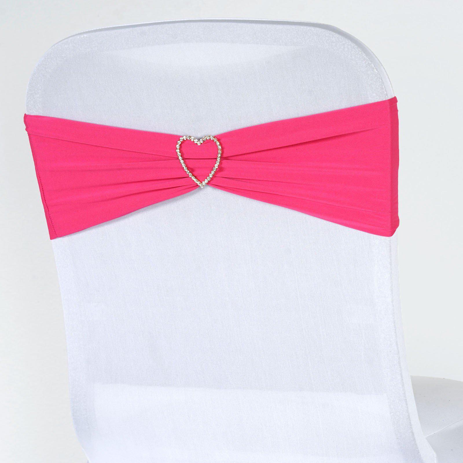 Fuchsia 5-Pack Stretch Spandex Heavy-Duty Two-Ply Chair Sashes 5x12