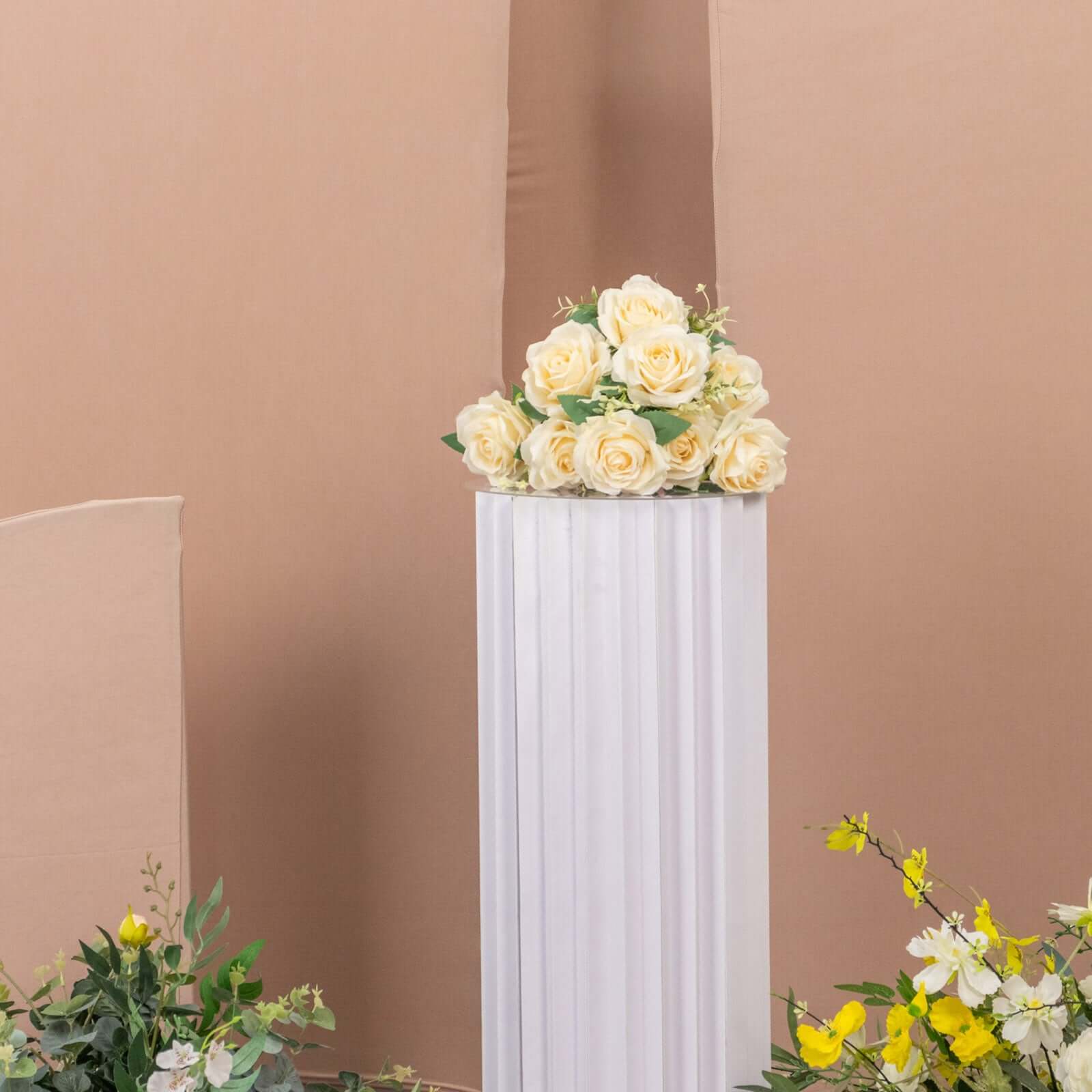 Exclusive Set of 4 Custom-Fitted Matte Nude Spandex Half Moon Wedding Arch Covers - Various Sizes