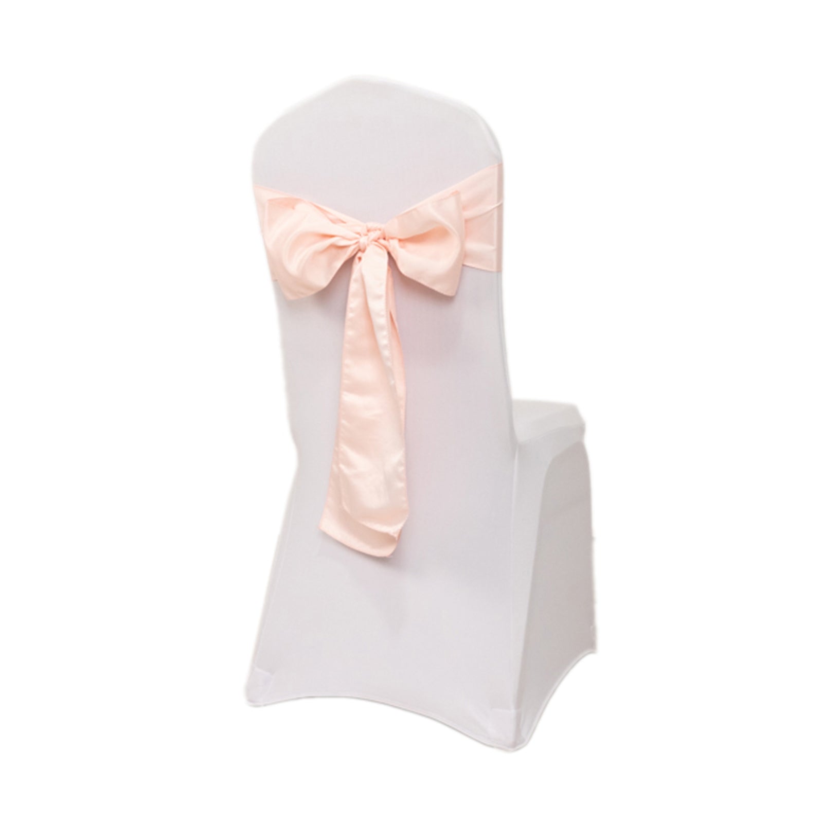 5-Piece Set of Blush Lamour Satin 6x106 Chair Sashes - Reusable Decorative Bows