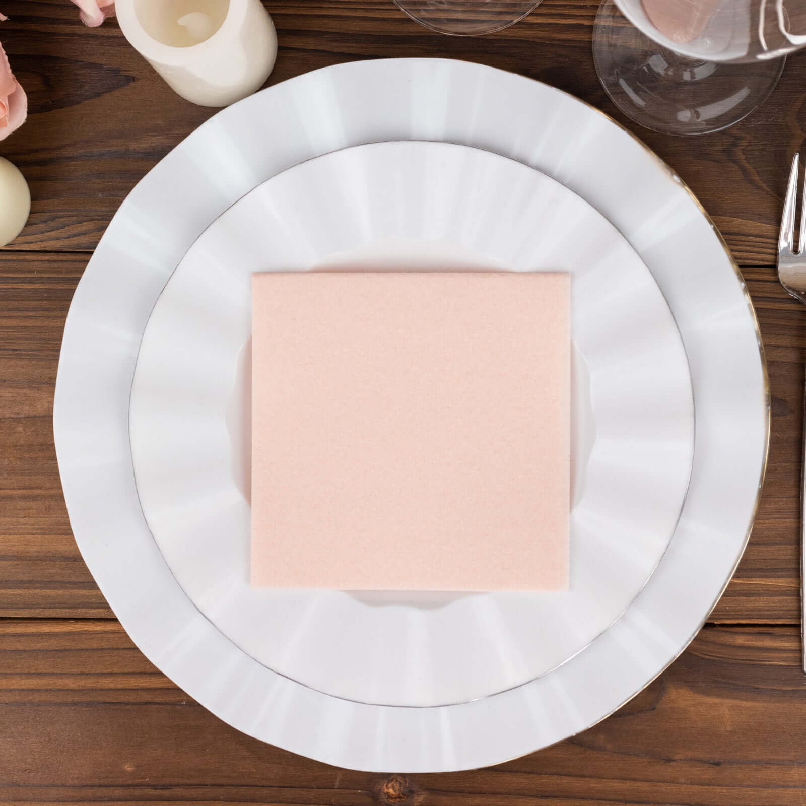 20-Piece Set of Blush 5x5 Airlaid Napkins - Soft, Absorbent & Linen-Like