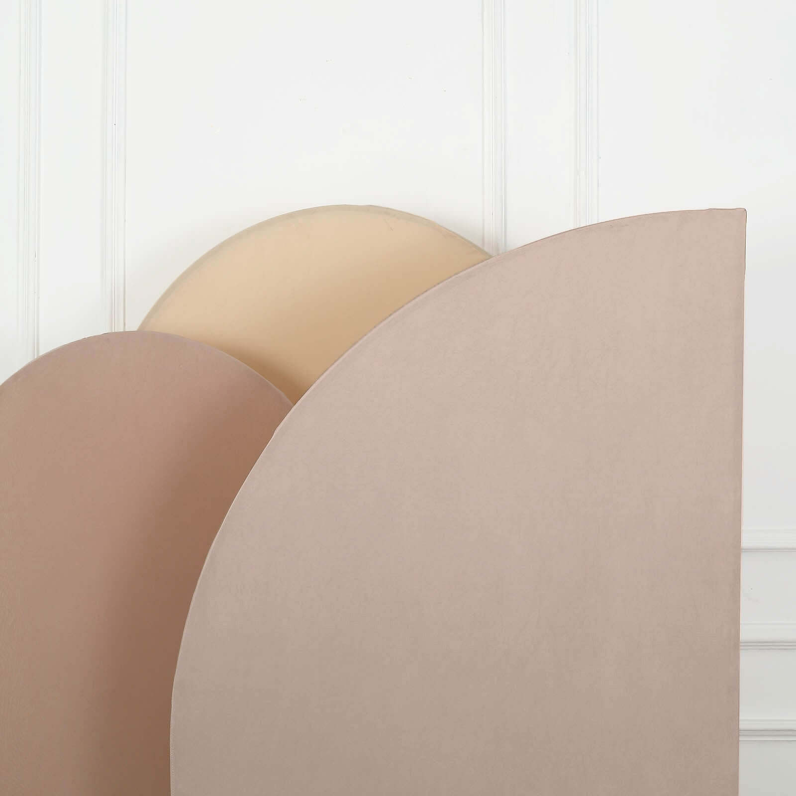 Custom Fitted 7ft Matte Nude Spandex Half Moon Chiara Wedding Arch Backdrop Cover