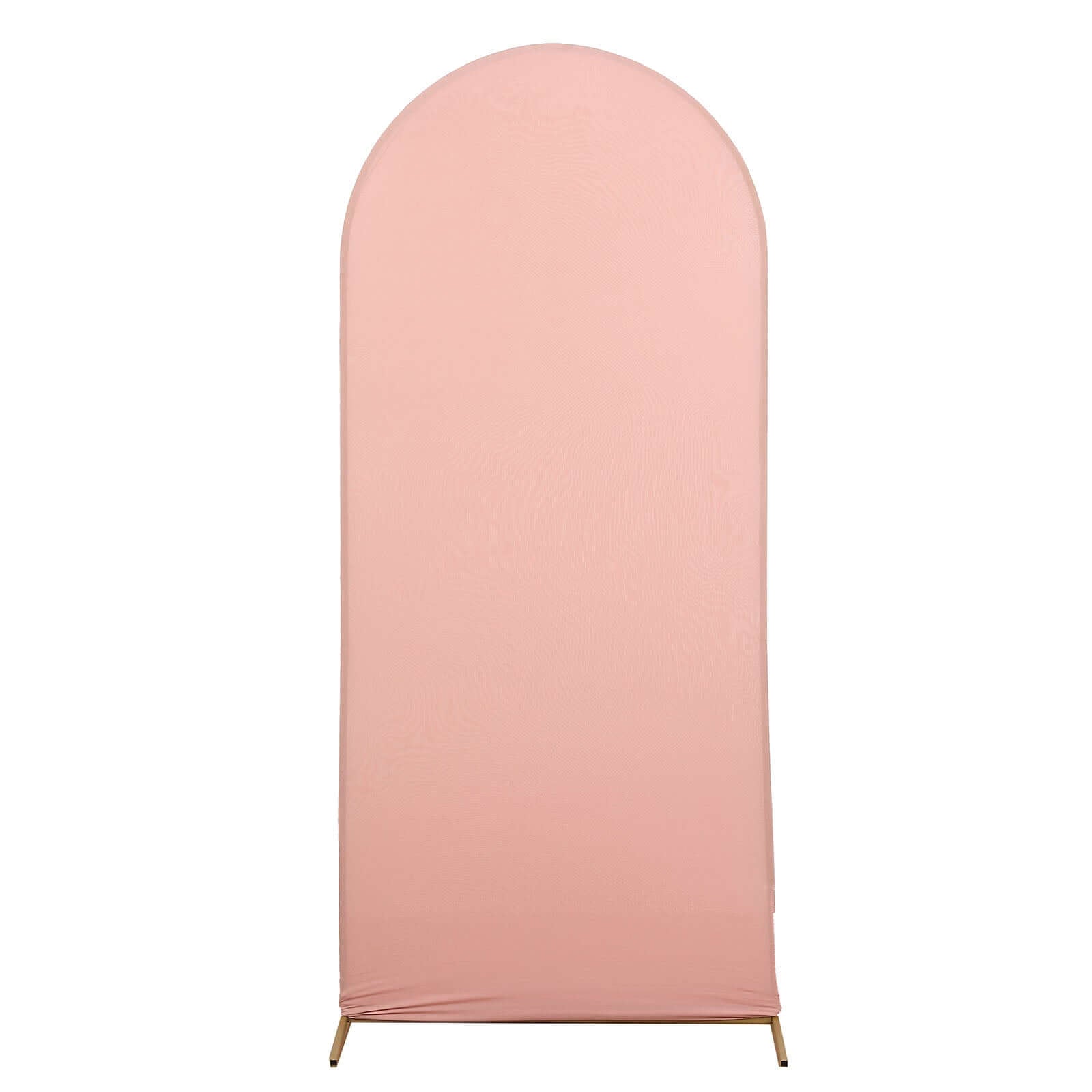 5ft Double - sided Matte Dusty Rose Spandex Fitted Cover for Round - top Wedding Arch
