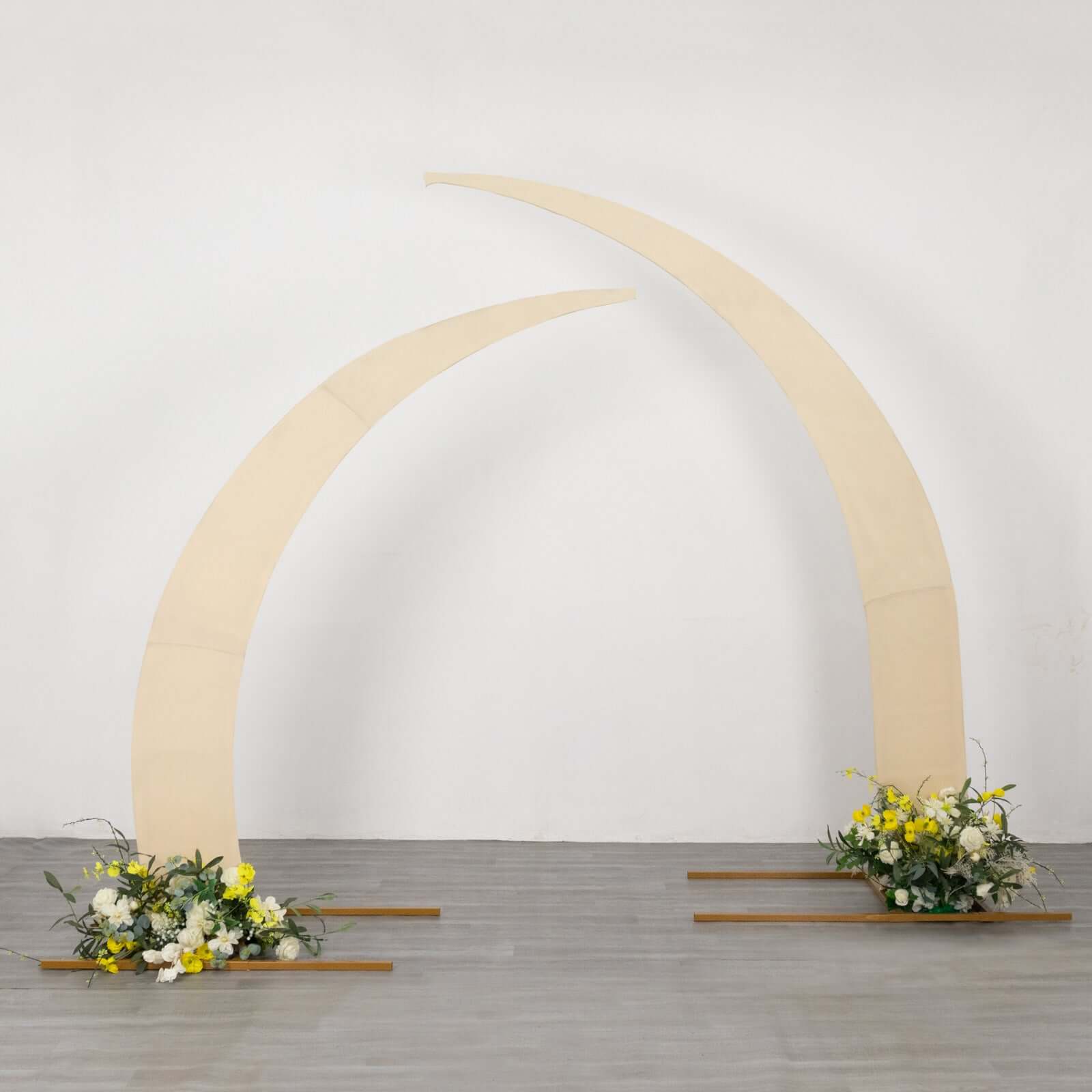 Special Offer! Set of 2 Beige Spandex Wedding Arch Backdrop Covers for 6.5ft & 8ft Stands