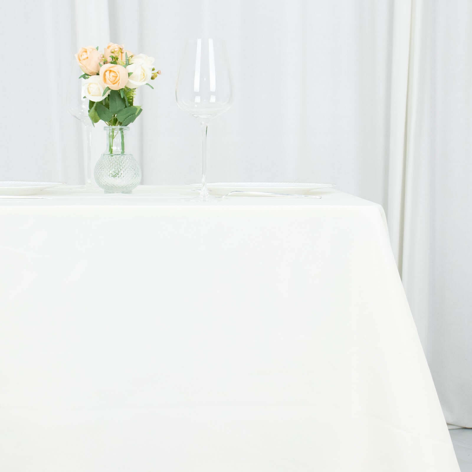 Ivory 70x70 Premium Polyester Wrinkle-Resistant Tablecloth 220GSM - Ideal for Events