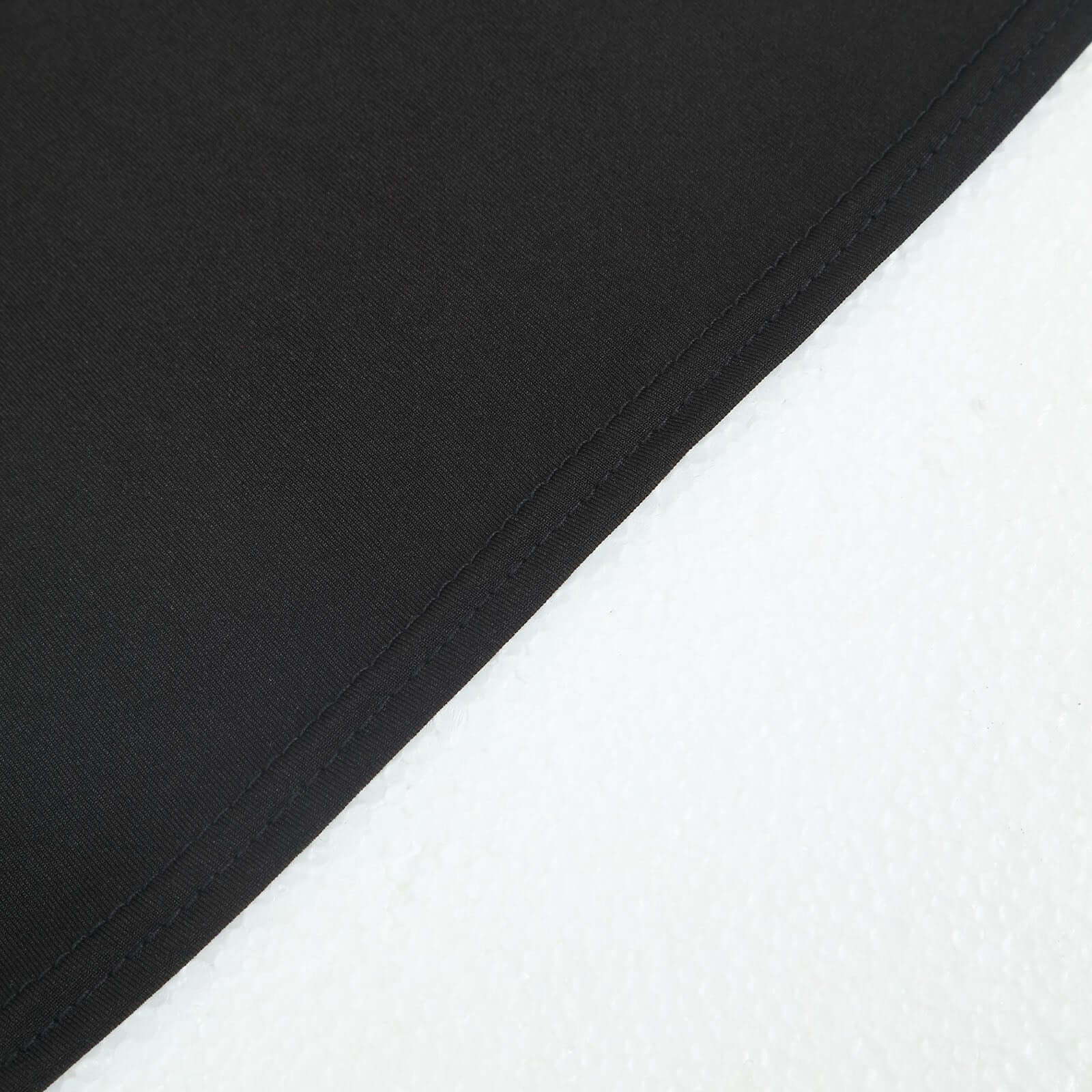 Hot Sale! Custom-Fitted 6ft Matte Black Spandex Half Moon Chiara Wedding Arch Backdrop Stand Cover