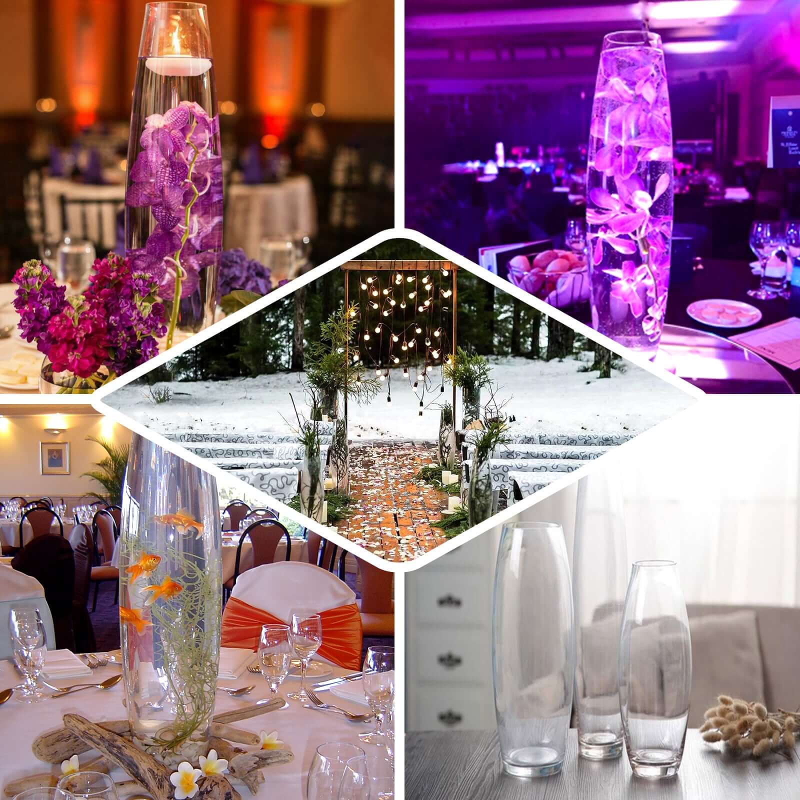 Heavy - Duty Clear Glass Cylinder Tapered Vase for Event Flower Centerpieces