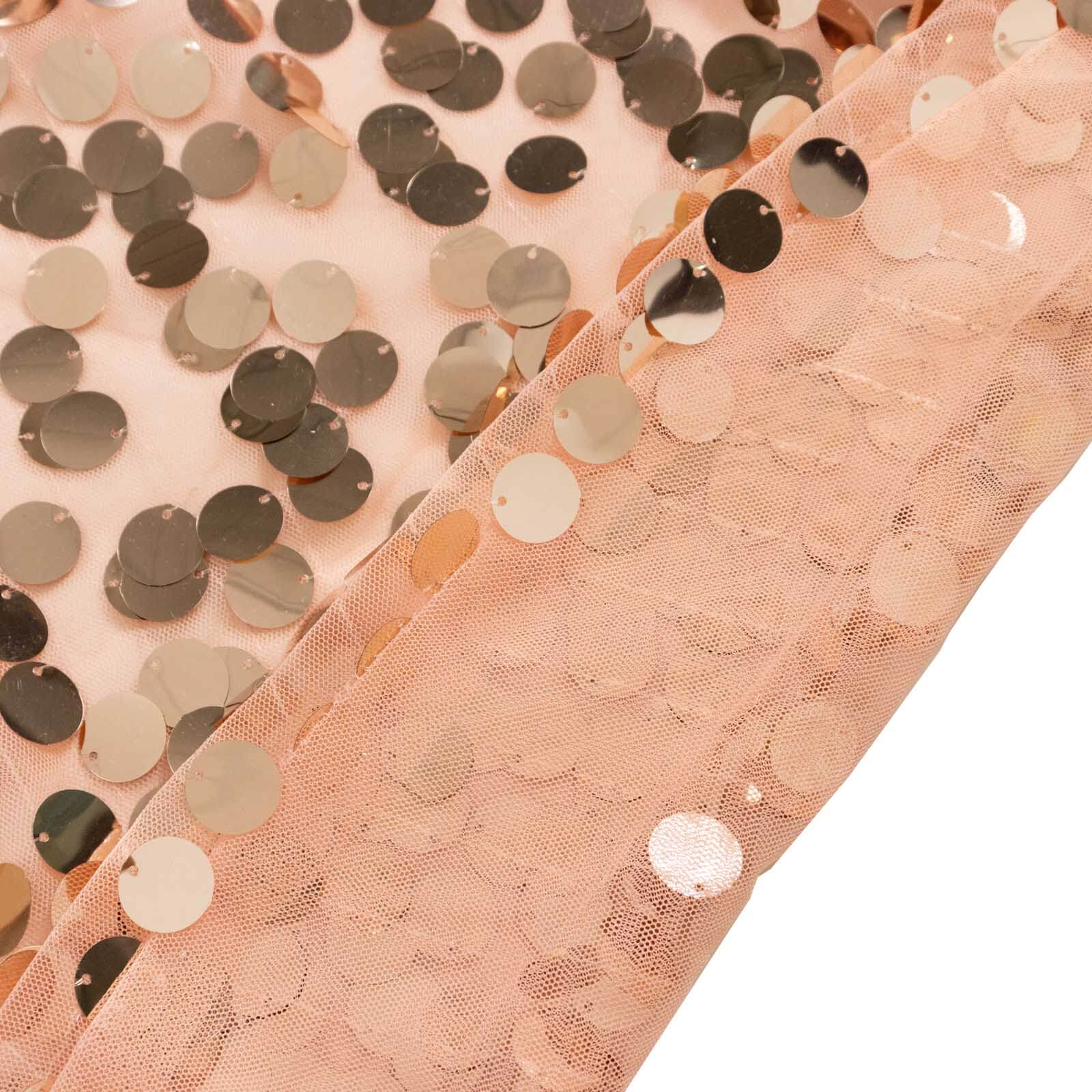 7.5ft Sparkly Rose Gold Sequin Cover for Round Wedding Arch Stand - Perfect Decor!