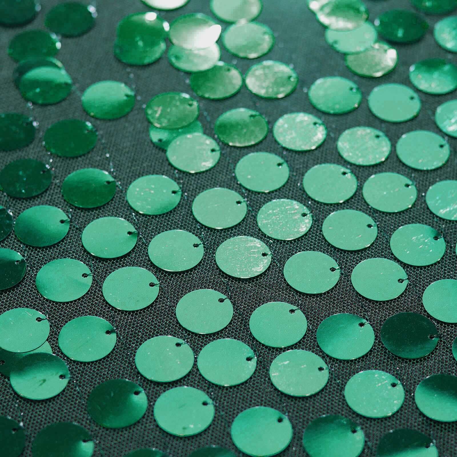 Hunter Emerald Green 54x4 Yards Sequin Mesh Fabric Roll - Ideal for DIY