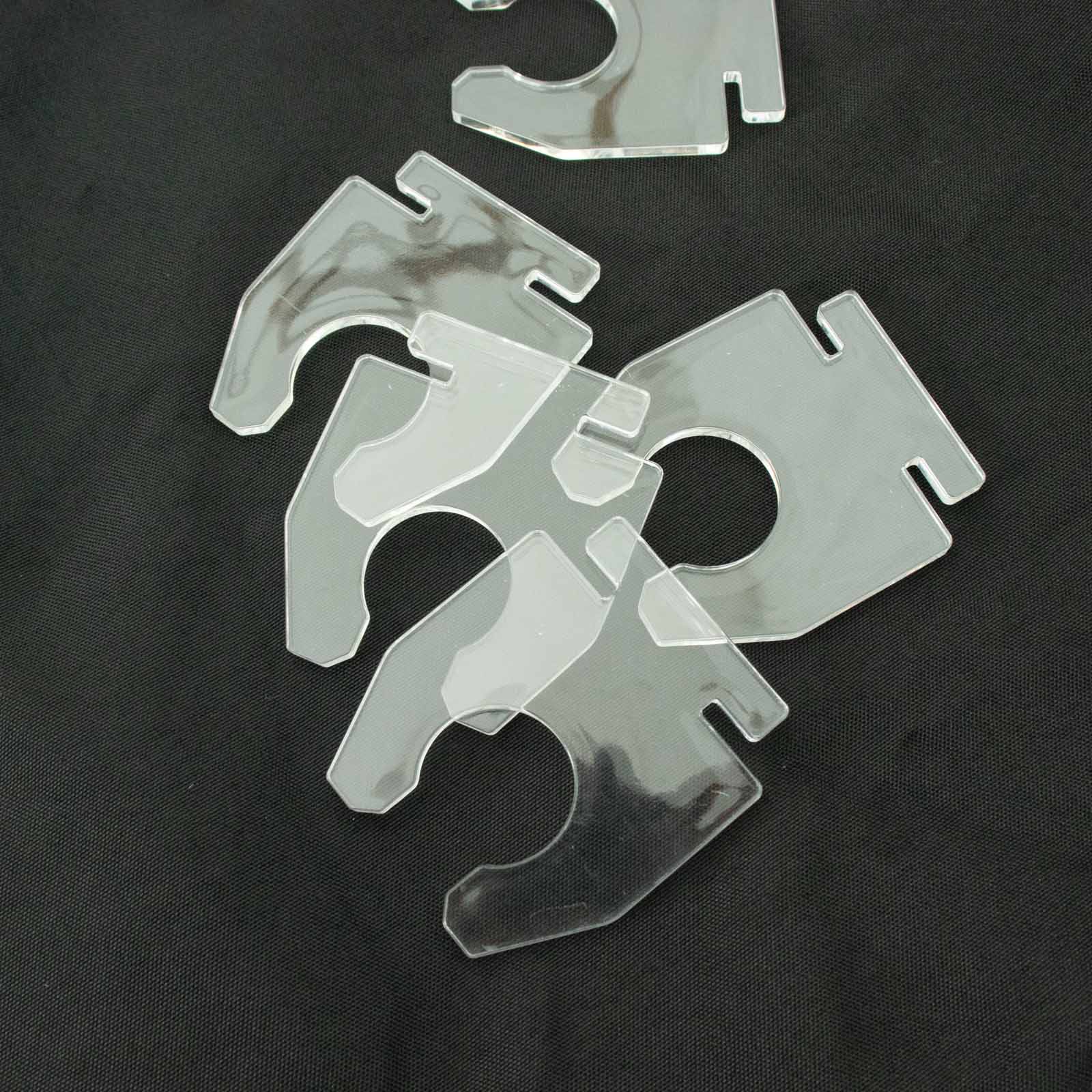 20-Piece Clear Acrylic Glass Holder Hooks - Ideal for Double-Sided Champagne Wall Stemware Display