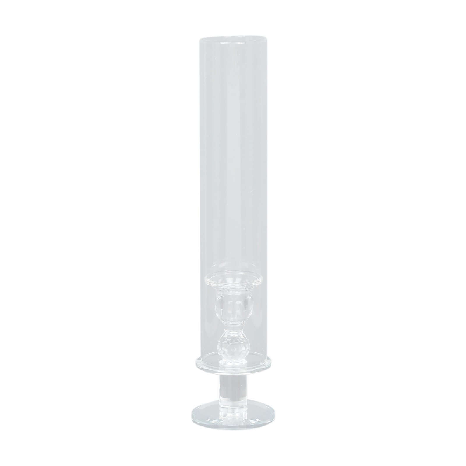 Hot Deal! 2-Pack Clear Crystal Hurricane Taper Candle Holders, 14-Inch Tall