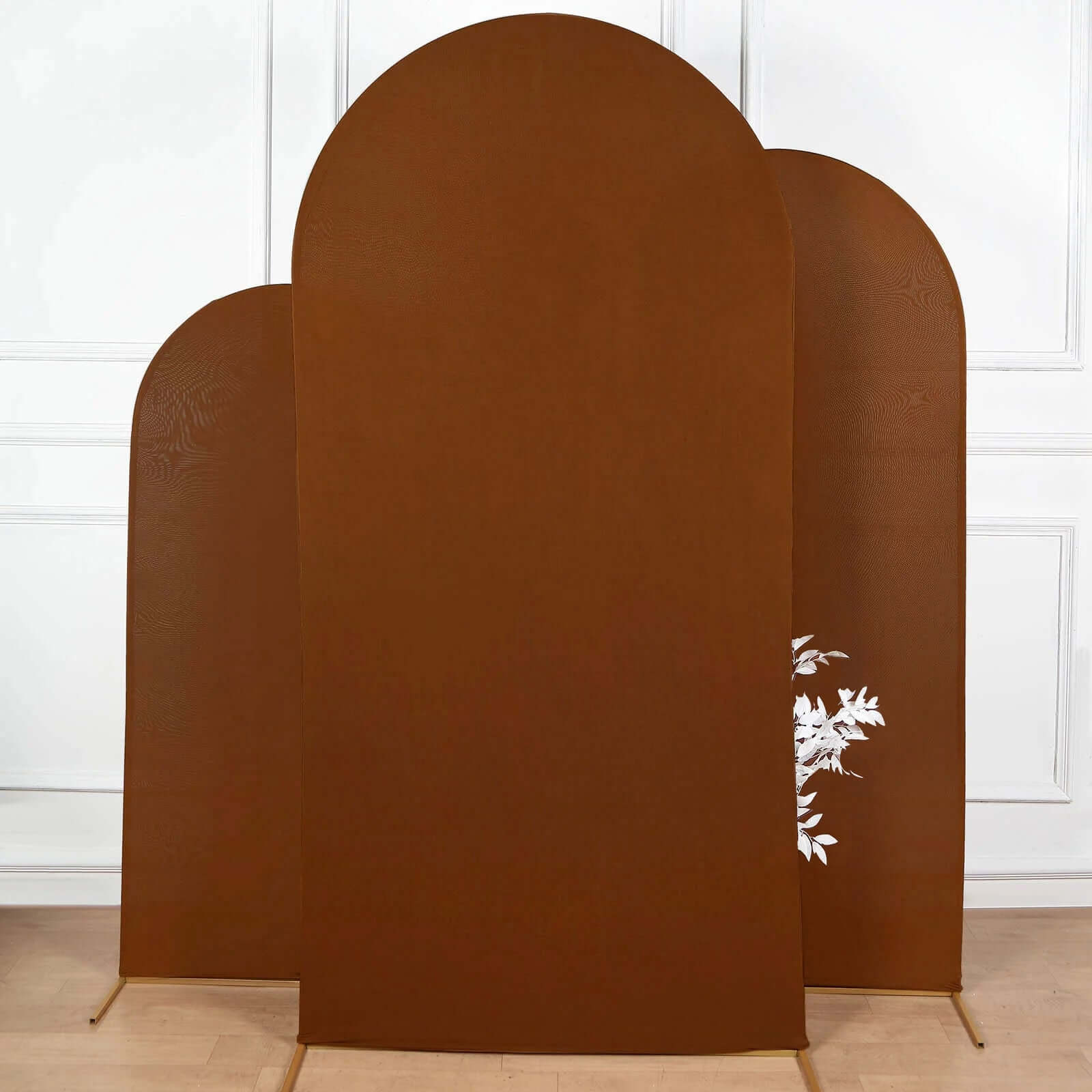 7ft Cinnamon Brown Double-sided Spandex Fitted Cover for Round Top Wedding Arch Stand