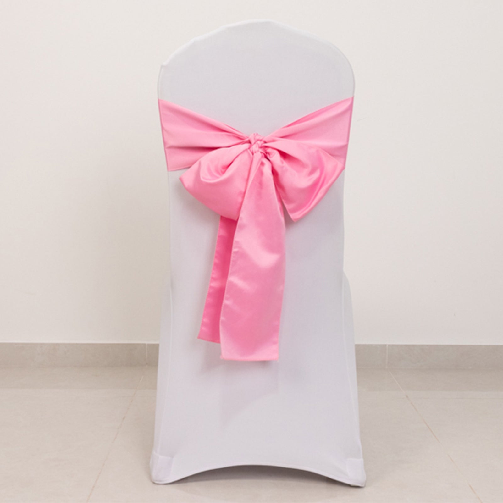 Set of 5 Pink Lamour Satin 6x106 Chair Sashes - Stylish Reusable Decor