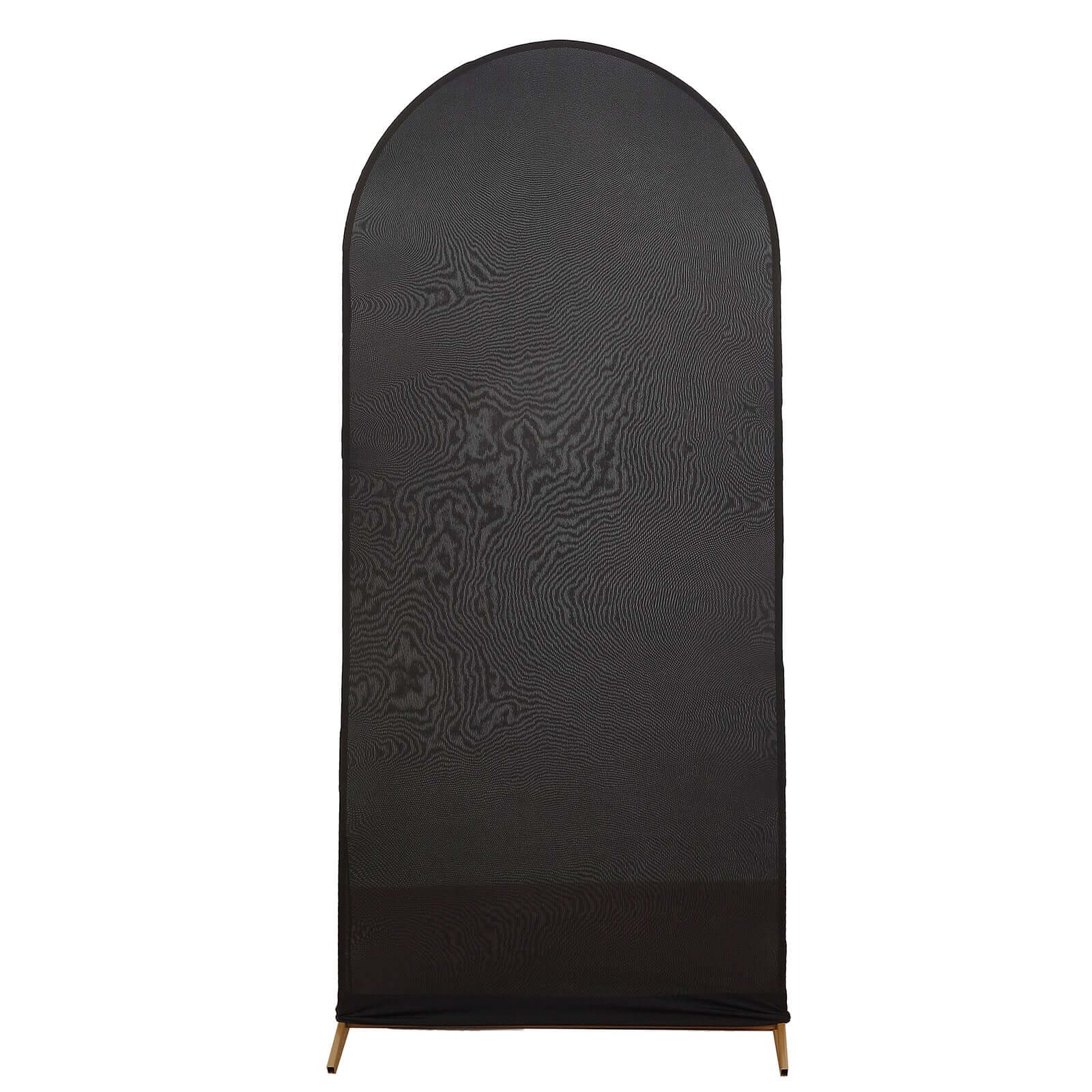 6ft Double-Sided Matte Black Spandex Fitted Cover for Round Top Wedding Arch Stand - Ideal Decor