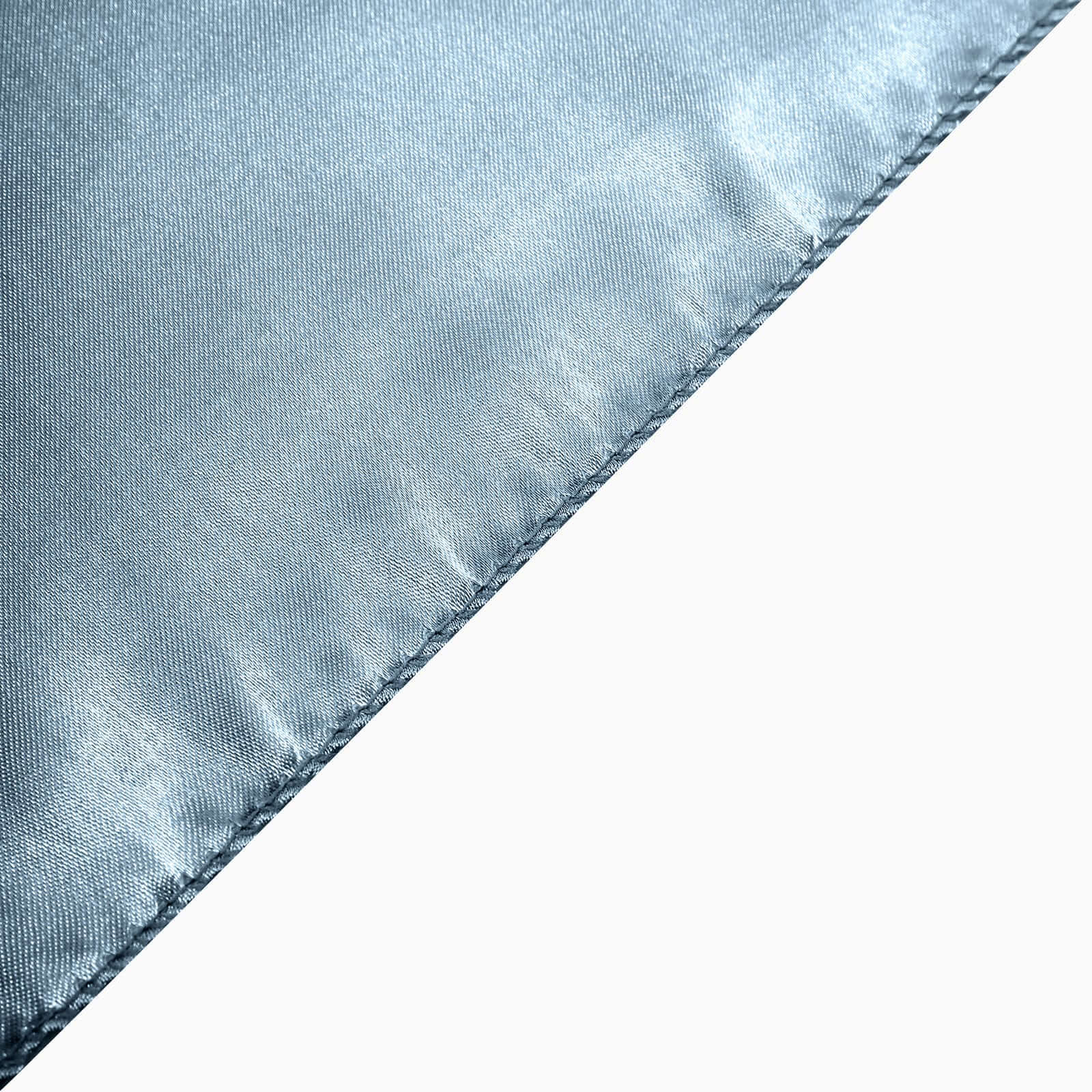 Dusty Blue Satin Self-Tie Chair Cover - Universal Slip-On for Folding, Dining & Banquet Chairs