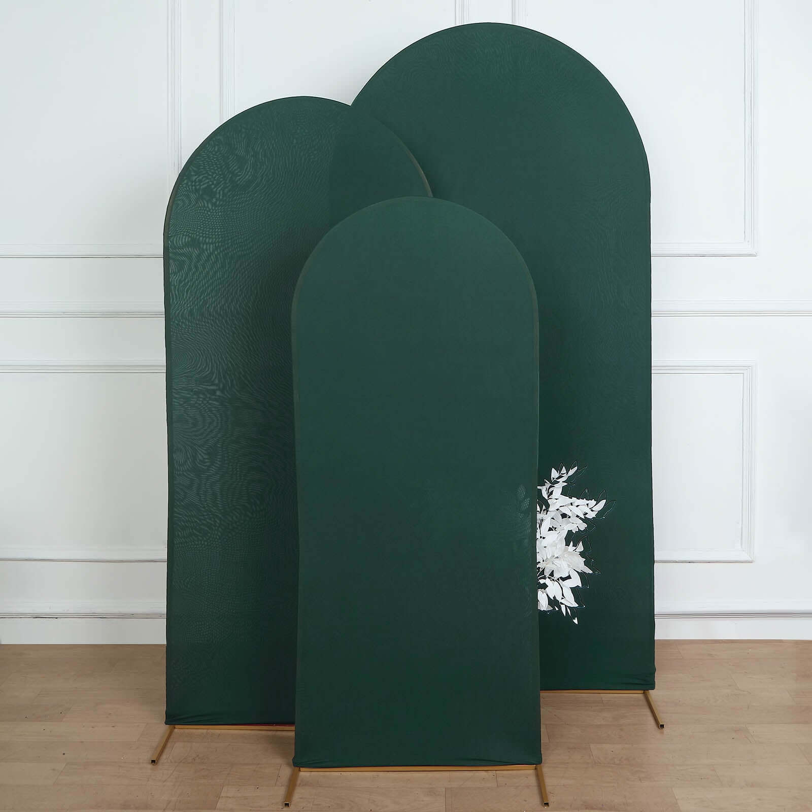 5ft Double - sided Matte Emerald Green Spandex Fitted Cover for Round Top Wedding Arch