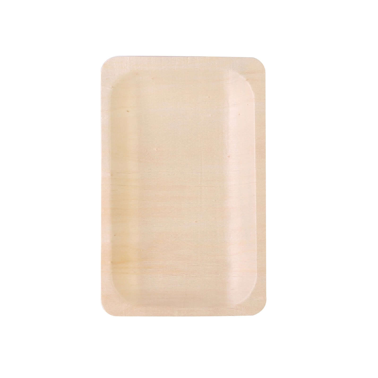 25-Pack Natural Birchwood 5x8 Rectangle Disposable Dessert Plates - Ideal for Special Events