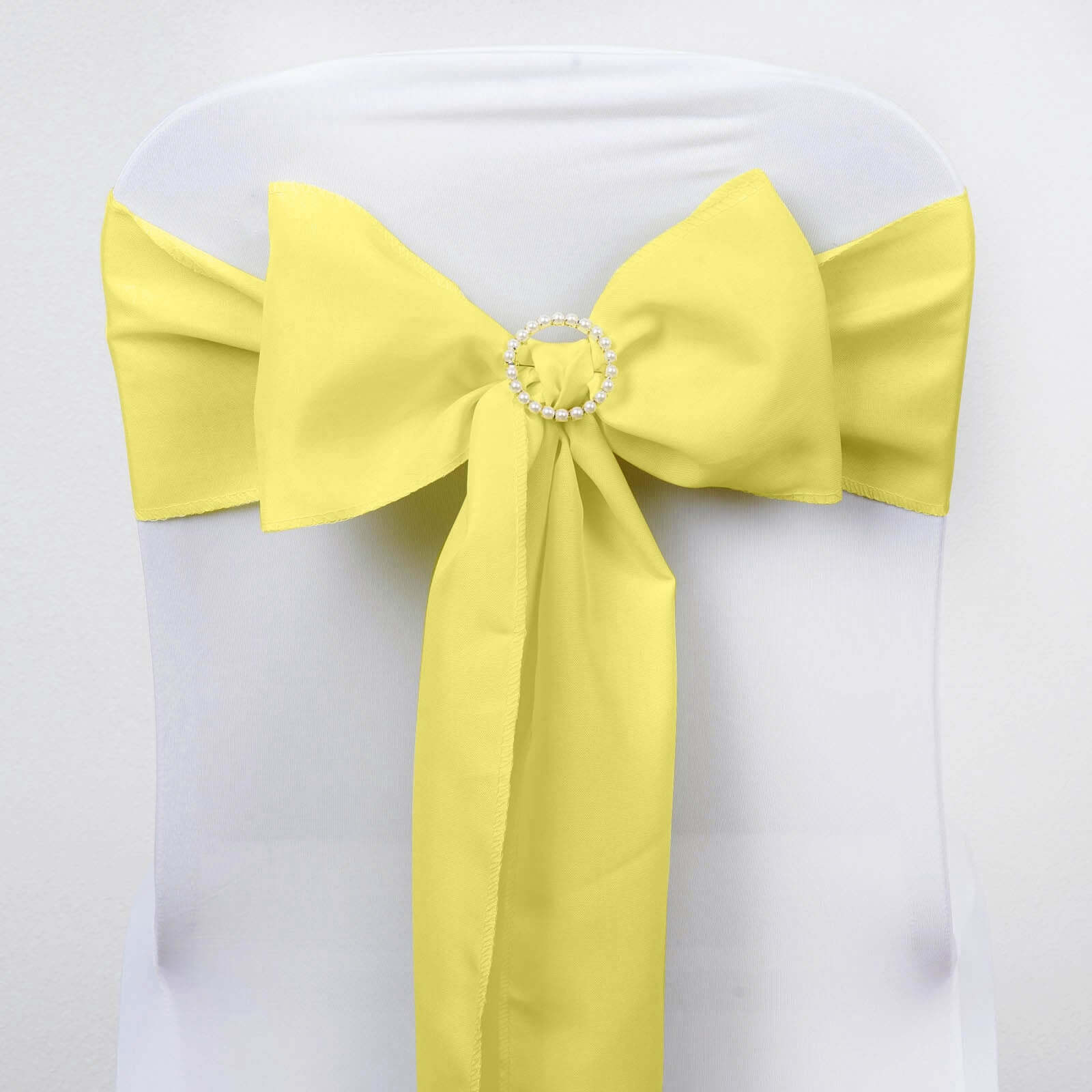 5-Pack Yellow Polyester Chair Sashes - Perfect for Weddings, Parties & Events! 6x108