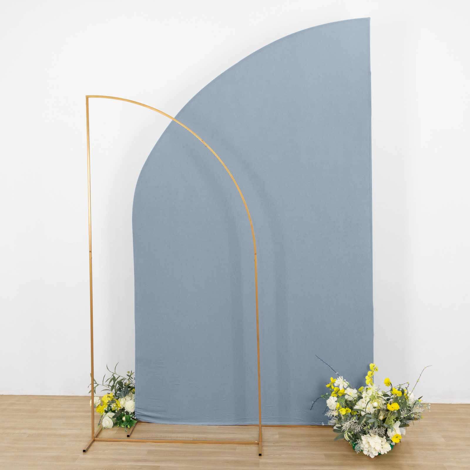 8ft Dusty Blue Spandex Wedding Arch Cover - Ideal for Half Moon Stand