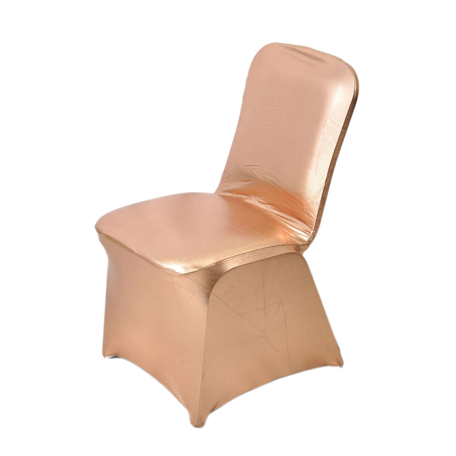 Metallic Rose Gold Glittering Spandex Fitted Slipcover for Banquet Chairs