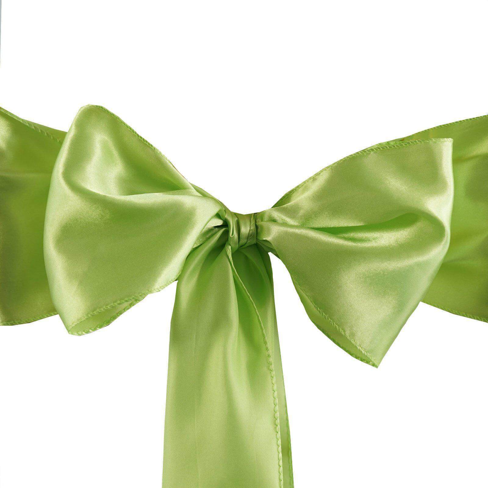 Hot Deal! 5-Pack Apple Green Satin Chair Sashes - Durable and Shiny 6x106 Decor
