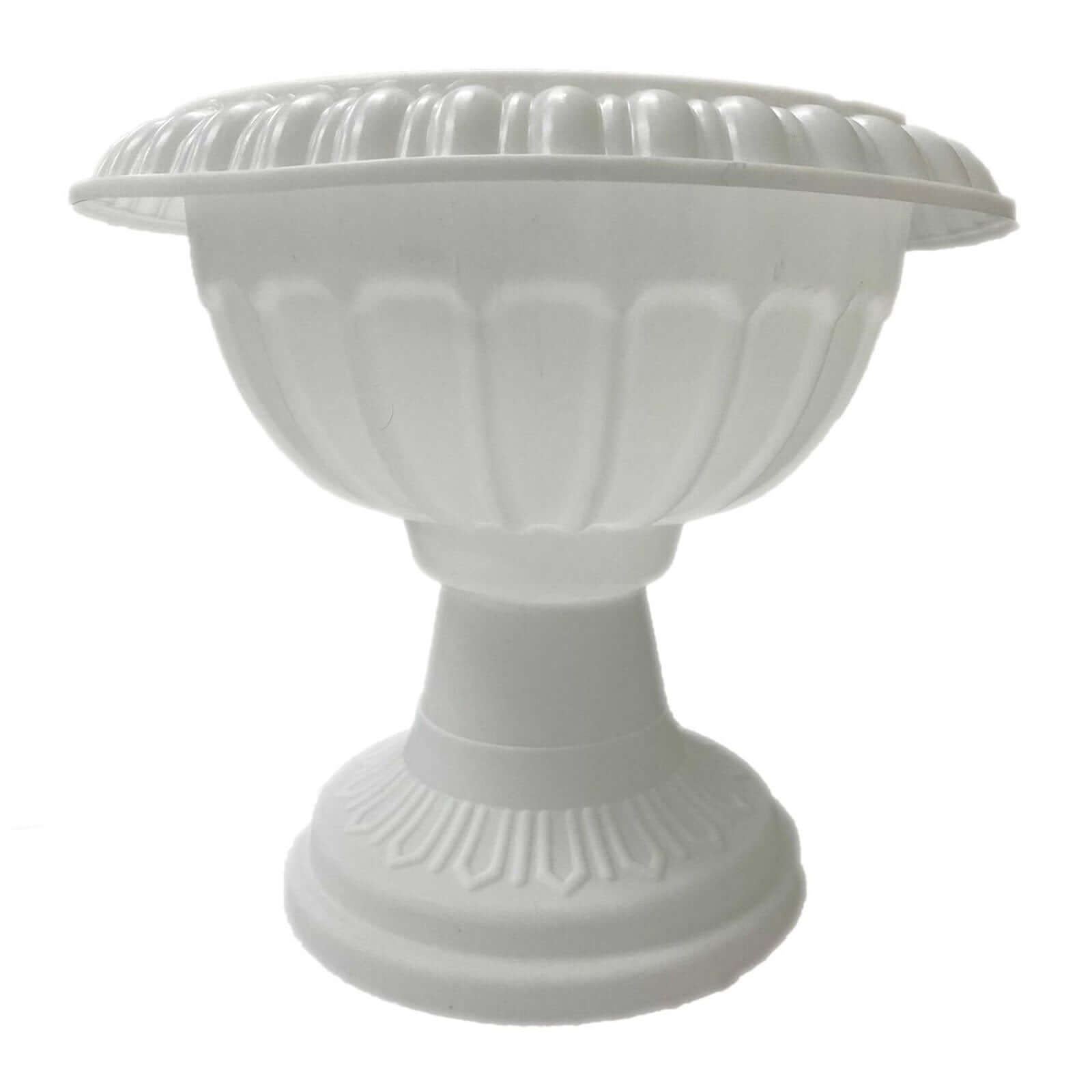 4-Pack All-Weather PVC Roman-Inspired Pedestal Column Flower Plant Stands - Off White