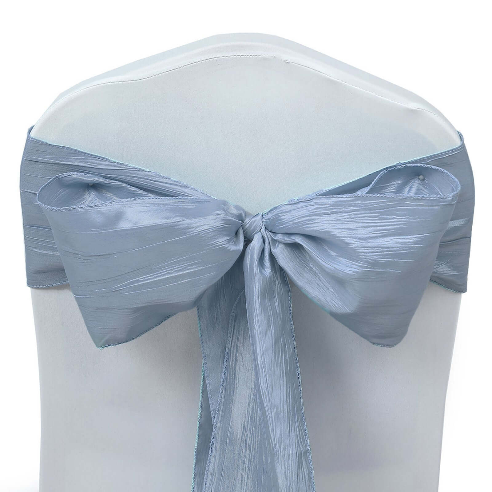5-Pack Dusty Blue Taffeta Chair Sashes - Ideal for Weddings & Gatherings