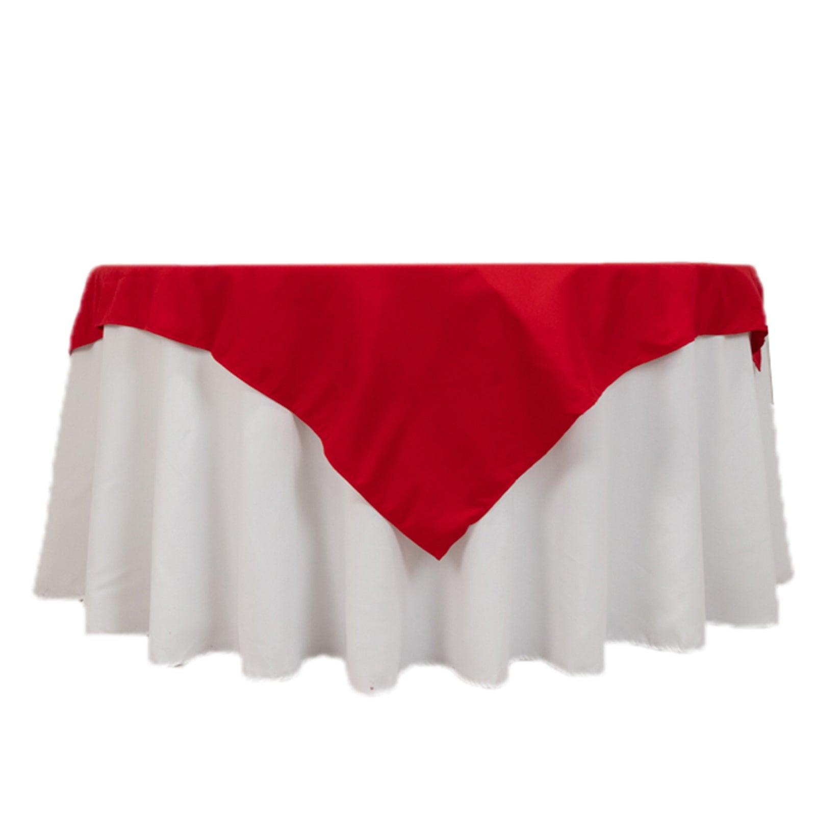 Hot Sale! Wrinkle-Resistant Red Cotton Blend 54x54 Square Table Overlay Tablecloth