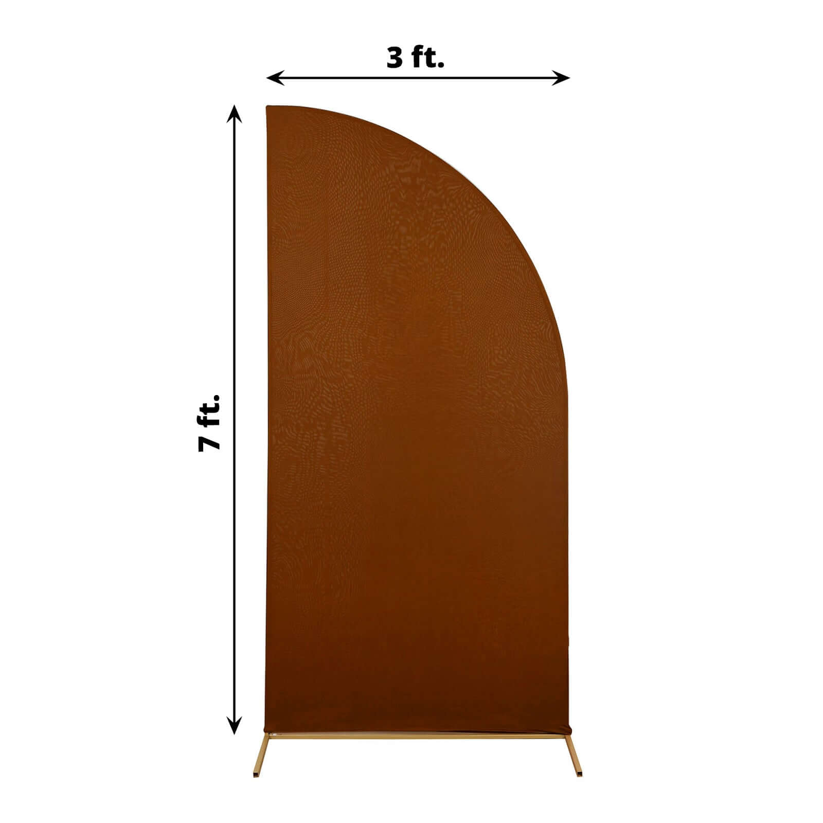 7ft Cinnamon Brown Double - sided Spandex Custom - Fitted Half Moon Wedding Arch Backdrop Cover
