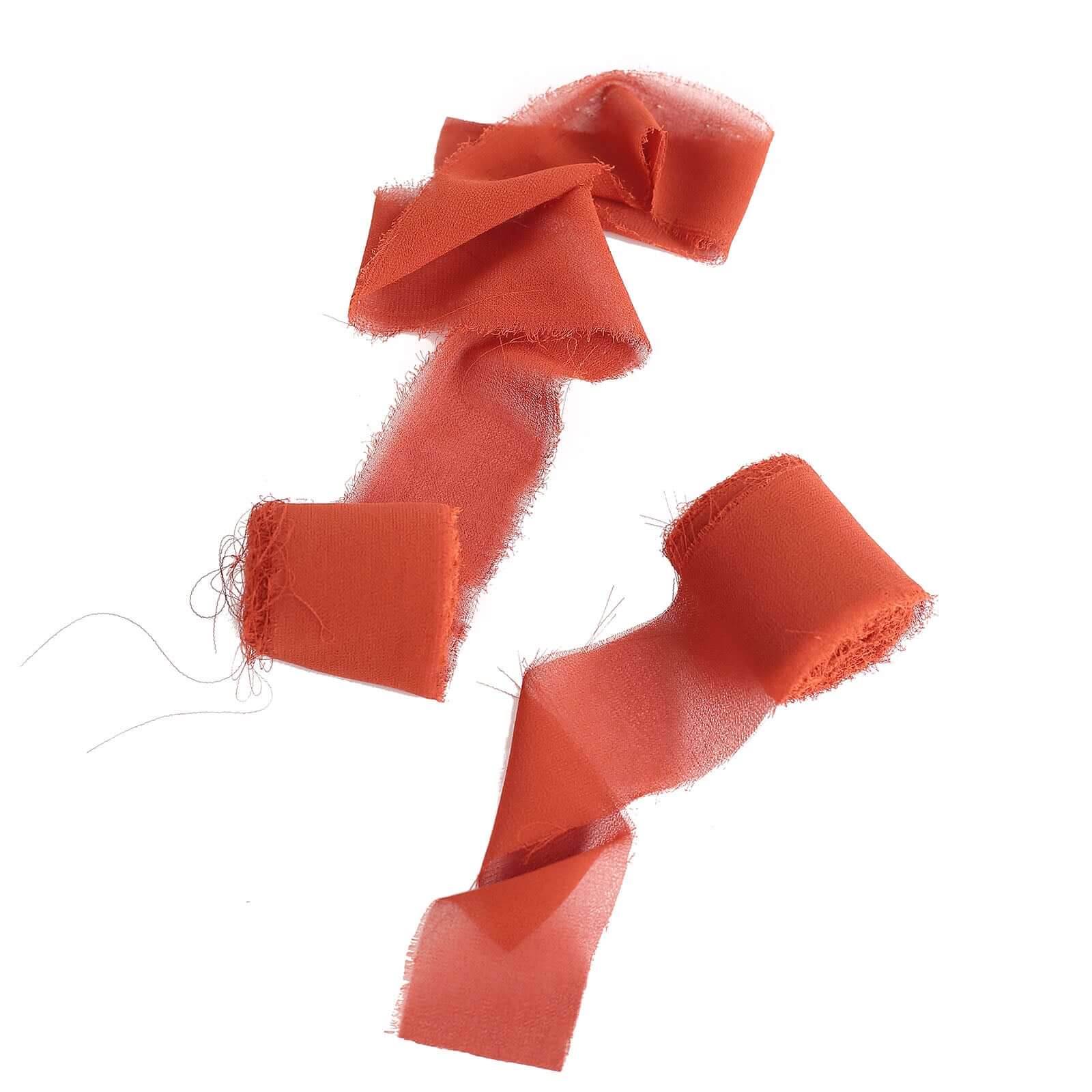 Special Offer! 2-Pack 6-Yard Terracotta (Rust) Silk-Like Chiffon Ribbon Rolls for DIY Wedding Bouquets