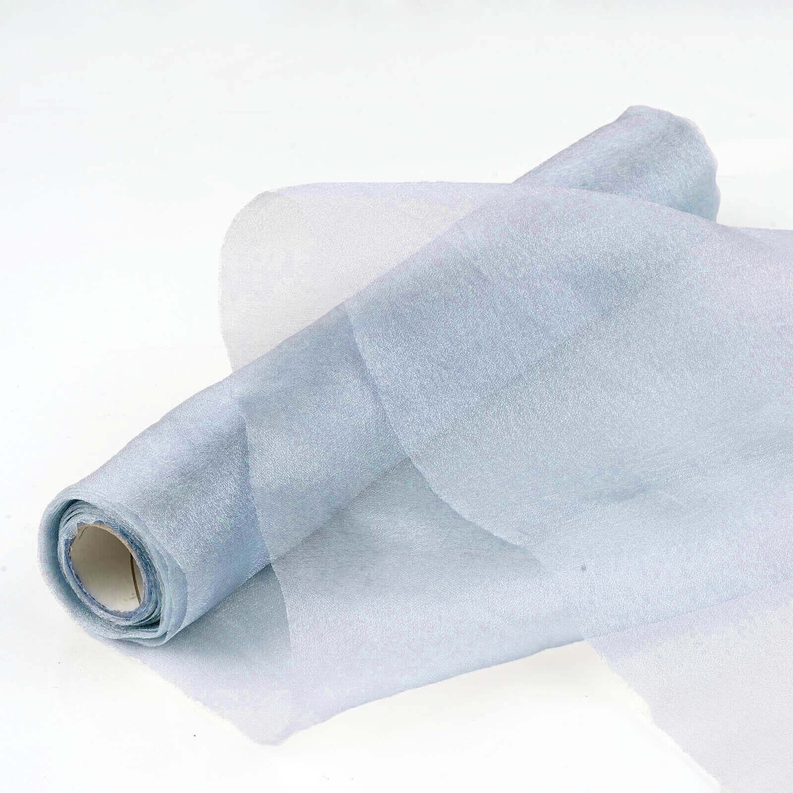12-Foot Wide, 10-Yard Long Dusty Blue Sheer Chiffon Fabric Bolt for DIY