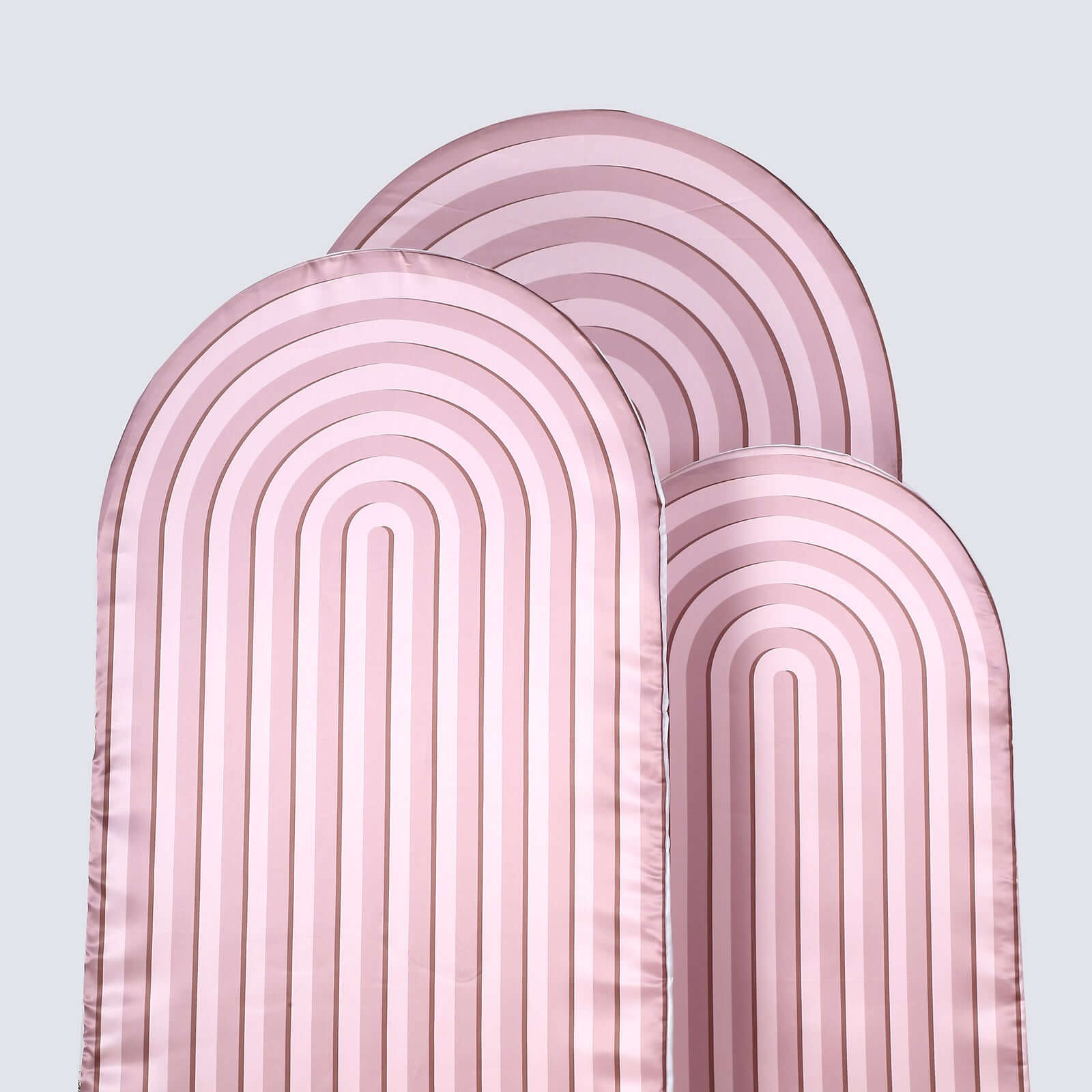 Hot! Set of 3 Dusty Rose Ripple Satin Wedding Arch Covers - 5ft, 6ft, 7ft