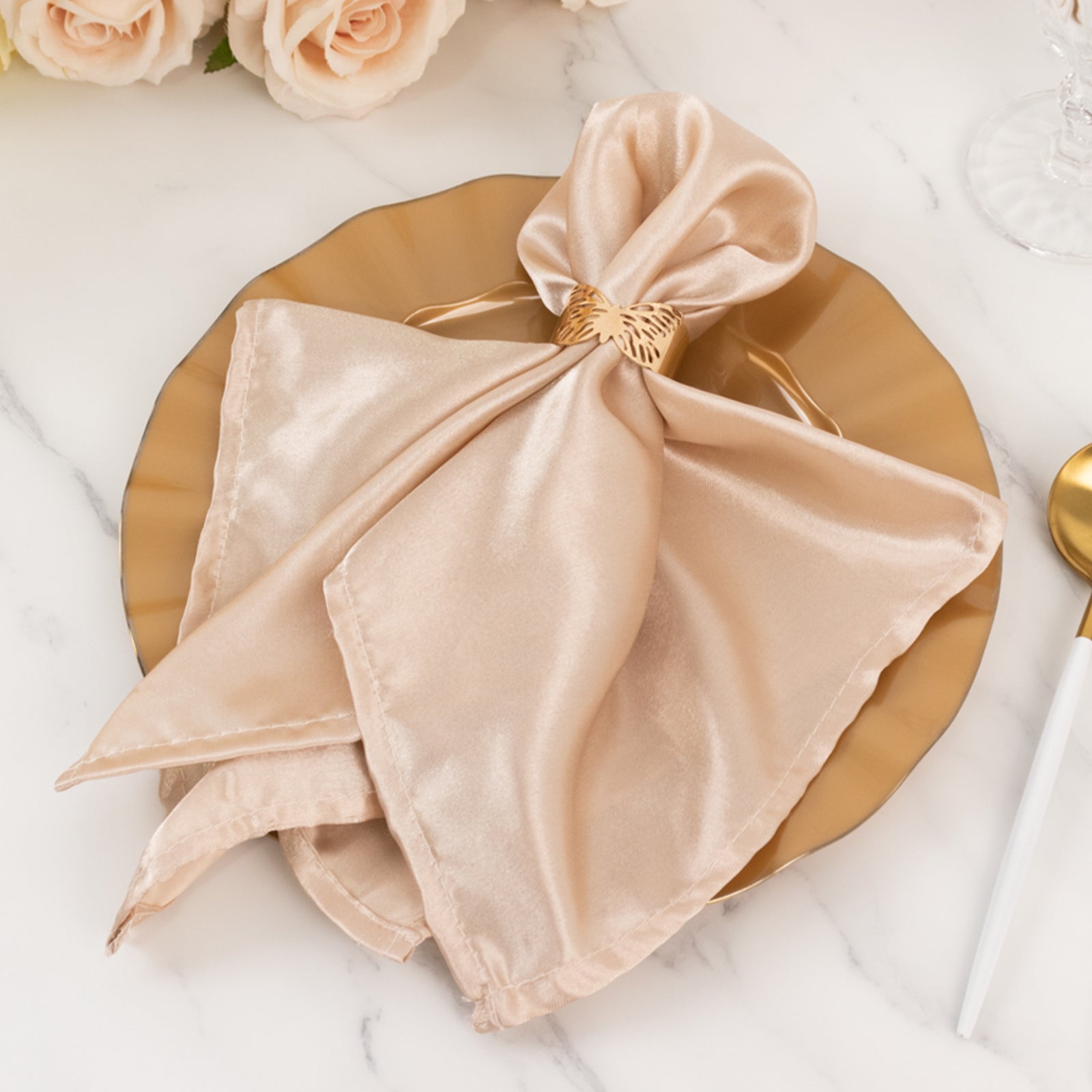 Get This 10-Pack of Sturdy Gold Plastic Round Dinner Plates with Ruffled Rim for Classy Events
