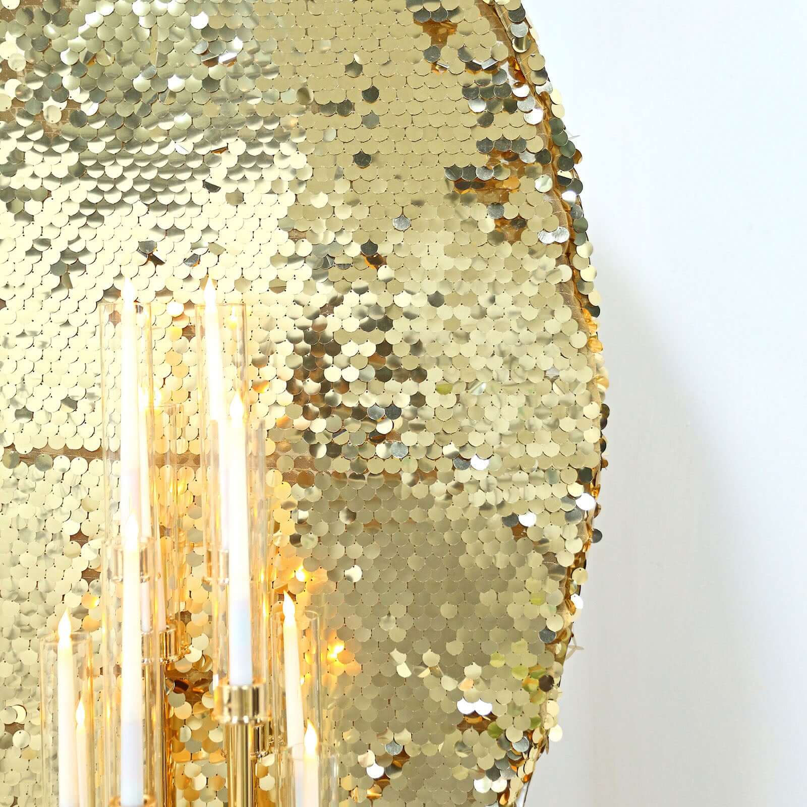 7.5ft Champagne Sparkly Double-Sided Payette Sequin Wedding Arch Backdrop Cover - Perfect for Events
