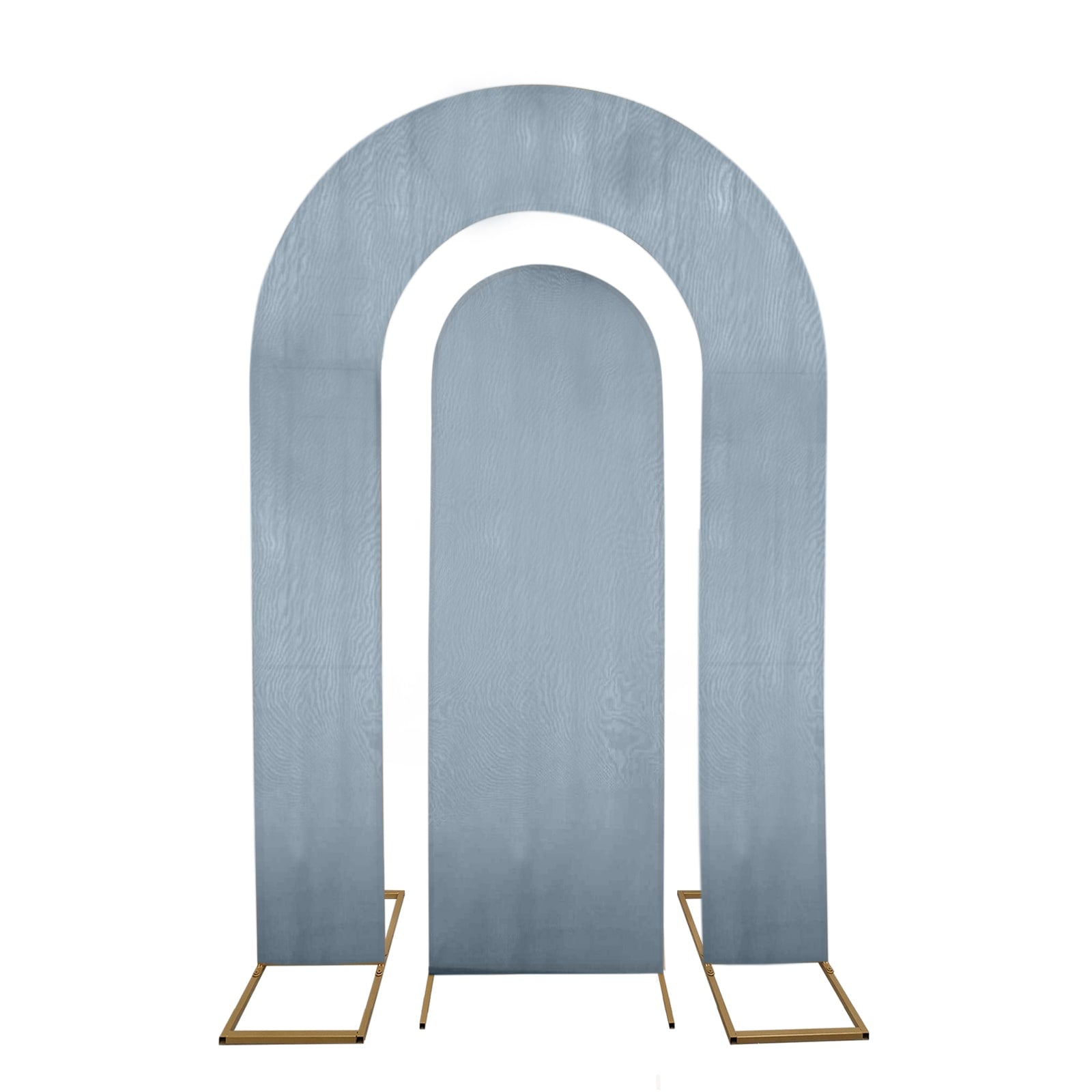 Exclusive! Set of 2 Dusty Blue Spandex Wedding Arch Covers for Round Top & Double Arch Stands - 6ft, 8ft
