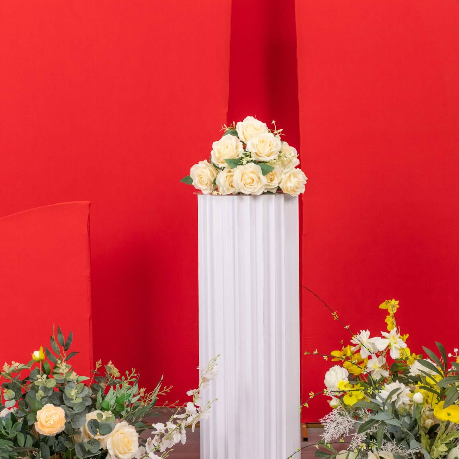 Custom-Fit Matte Red Spandex Half Moon Wedding Arch Covers Set of 4 - 2.5ft to 7ft Sizes