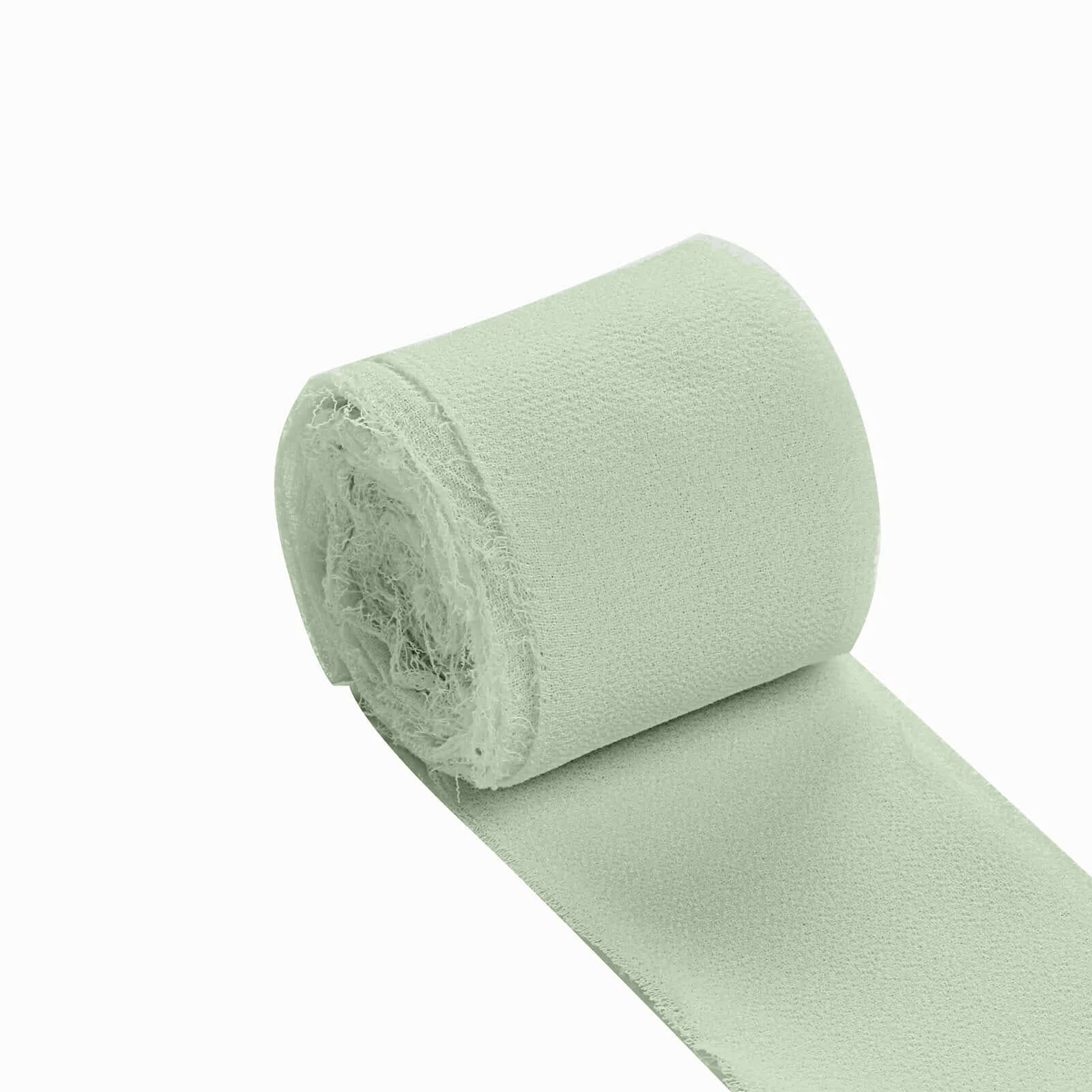 2-Pack Sage Green Silk-Like Chiffon Ribbon Rolls for DIY Wedding Crafts