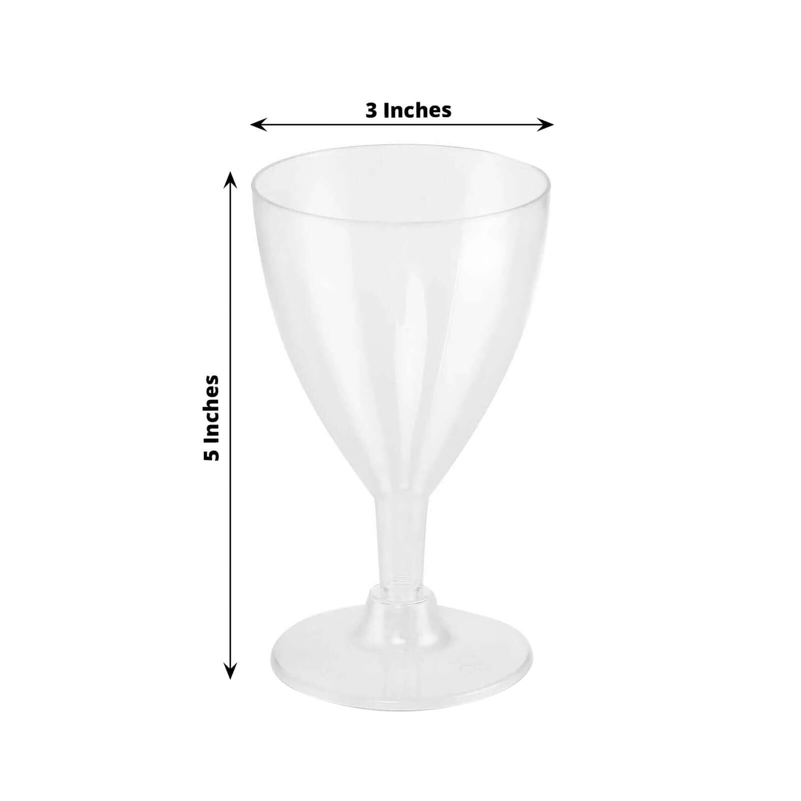 Hot Deal! 12-Pack 6oz Clear Plastic Disposable Wine Glasses with Short Hollow Stem