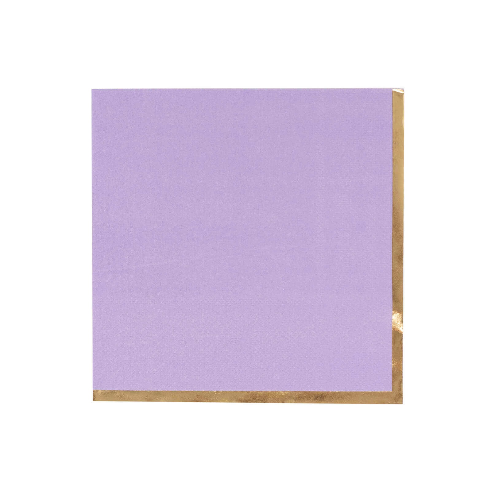 Hot Deal! 50-Pack Disposable 2-Ply Lavender Cocktail Paper Napkins with Gold Foil Edge, 6.5x6.5 for Events