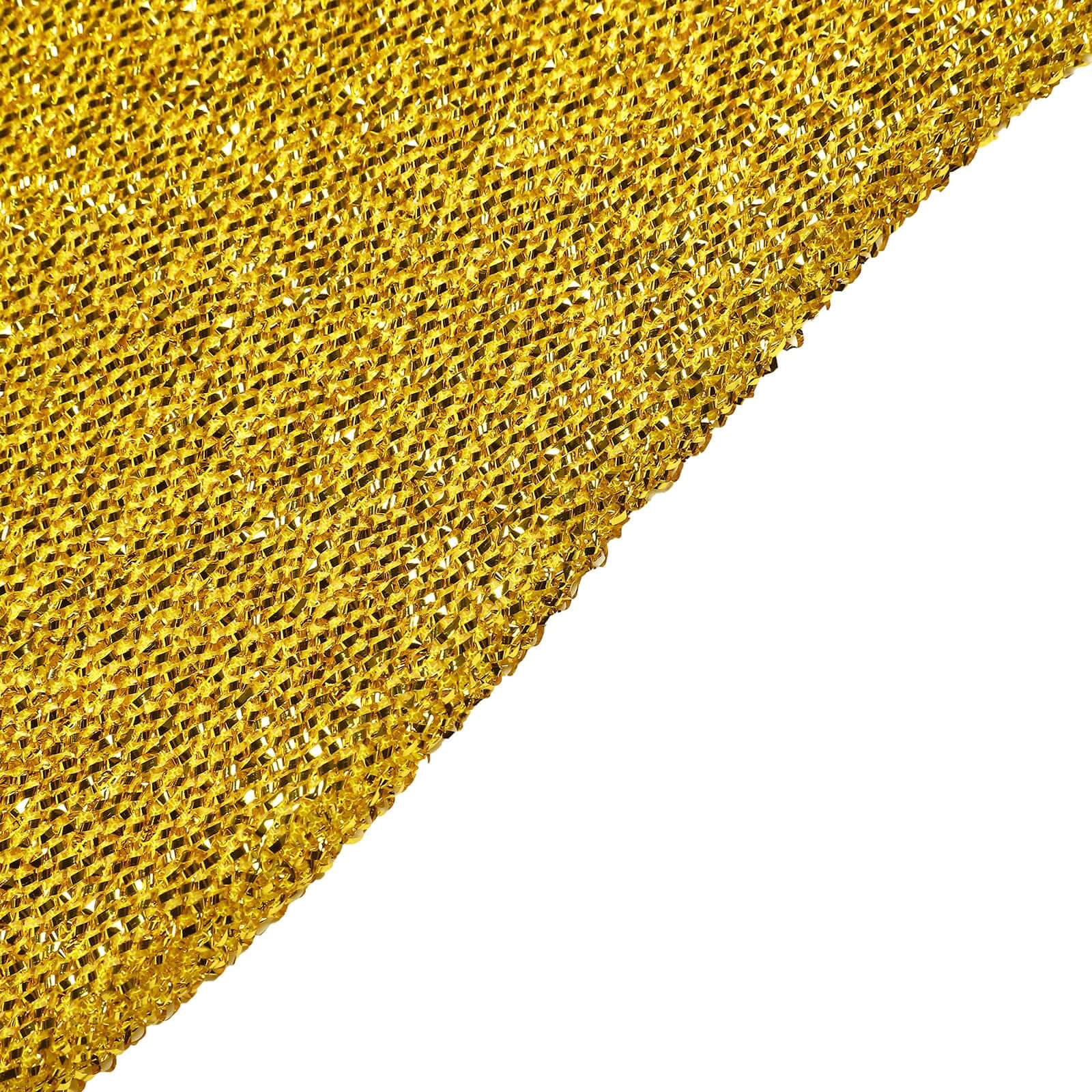7.5ft Gold Double-Sided Metallic Shimmer Tinsel Spandex Wedding Arch Cover - Ideal Photo Backdrop