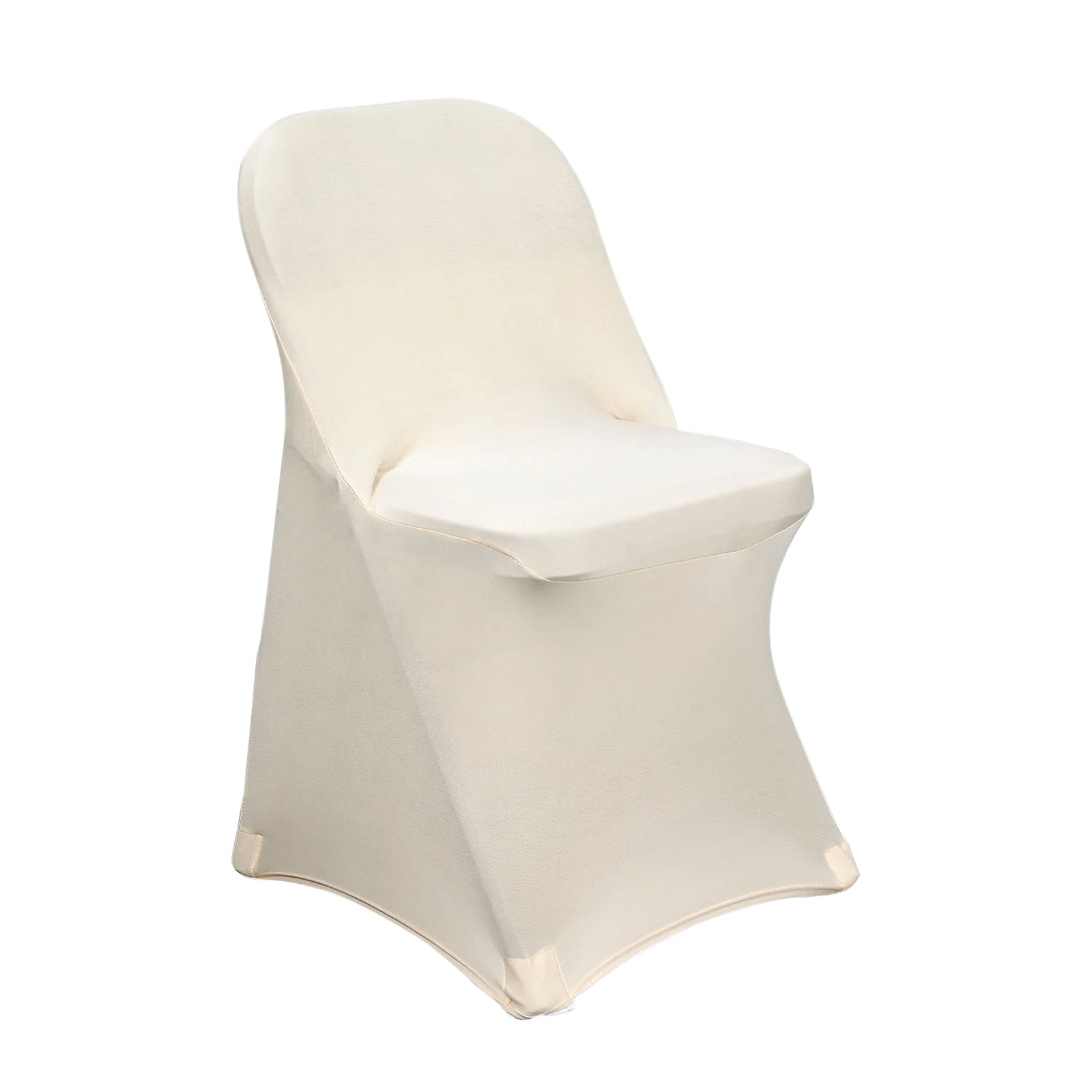 10-Pack Durable Beige Spandex Stretch Chair Covers for Folding Chairs - Great Deal!