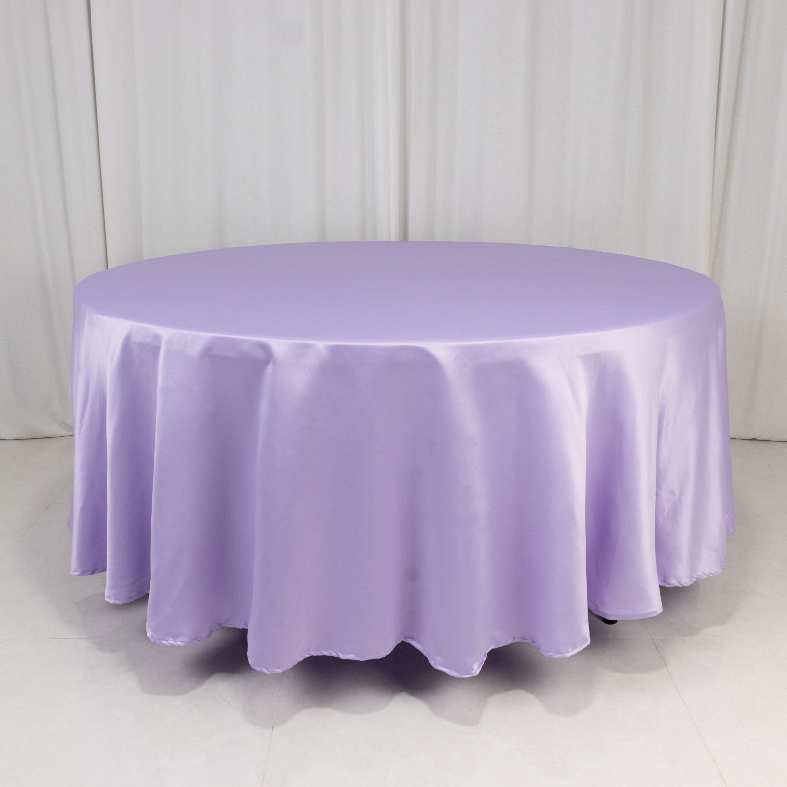 Premium Lavender Lilac Lamour Satin 108-Inch Round Tablecloth - Durable & Silk-Like Cover